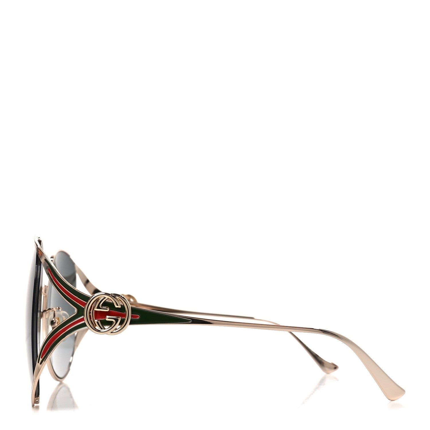 Metal Oversized Round Frame GG0225S Sunglasses Gold