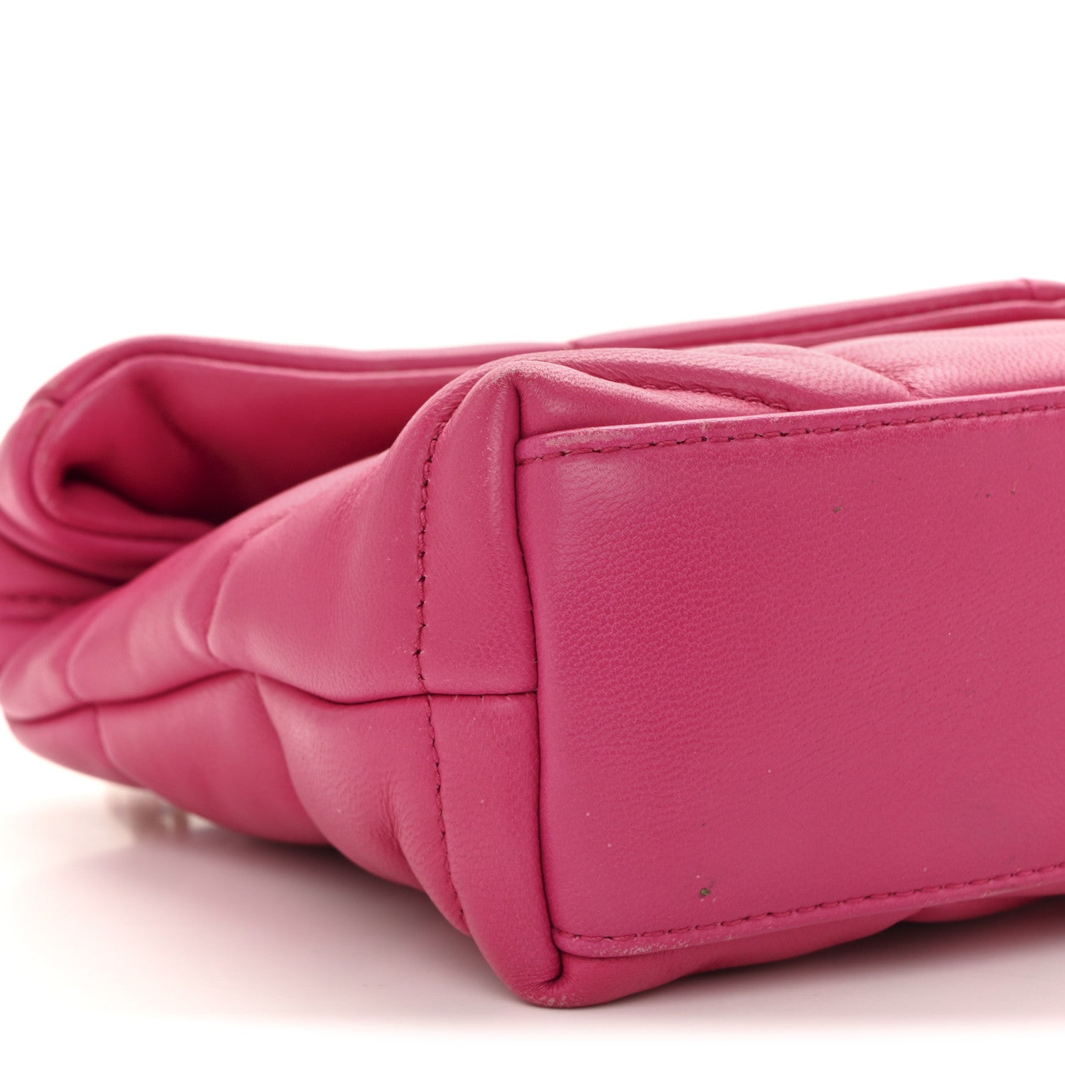 Lambskin Quilted Toy Loulou Puffer Monogram Chain Satchel Bubblegum