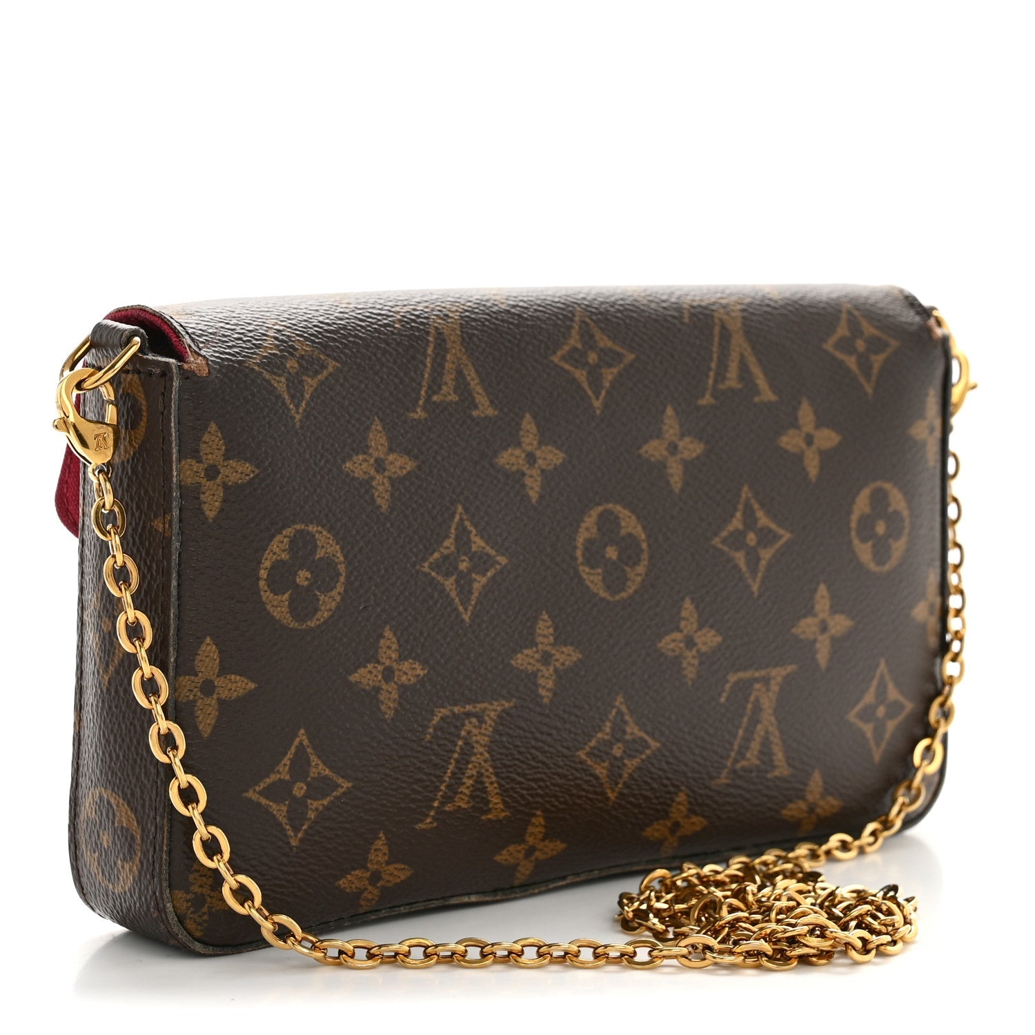 Monogram Pochette Felicie Chain Wallet Fuchsia