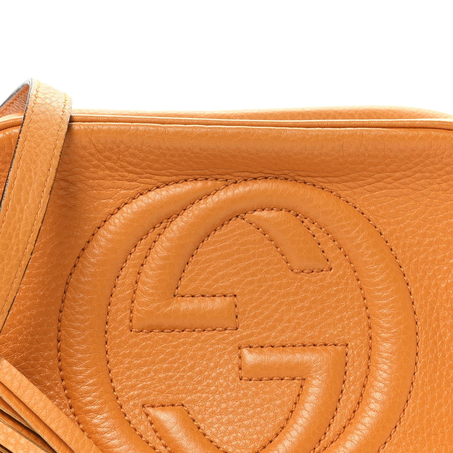 Pebbled Calfskin Small Soho Disco Bag Curcuma