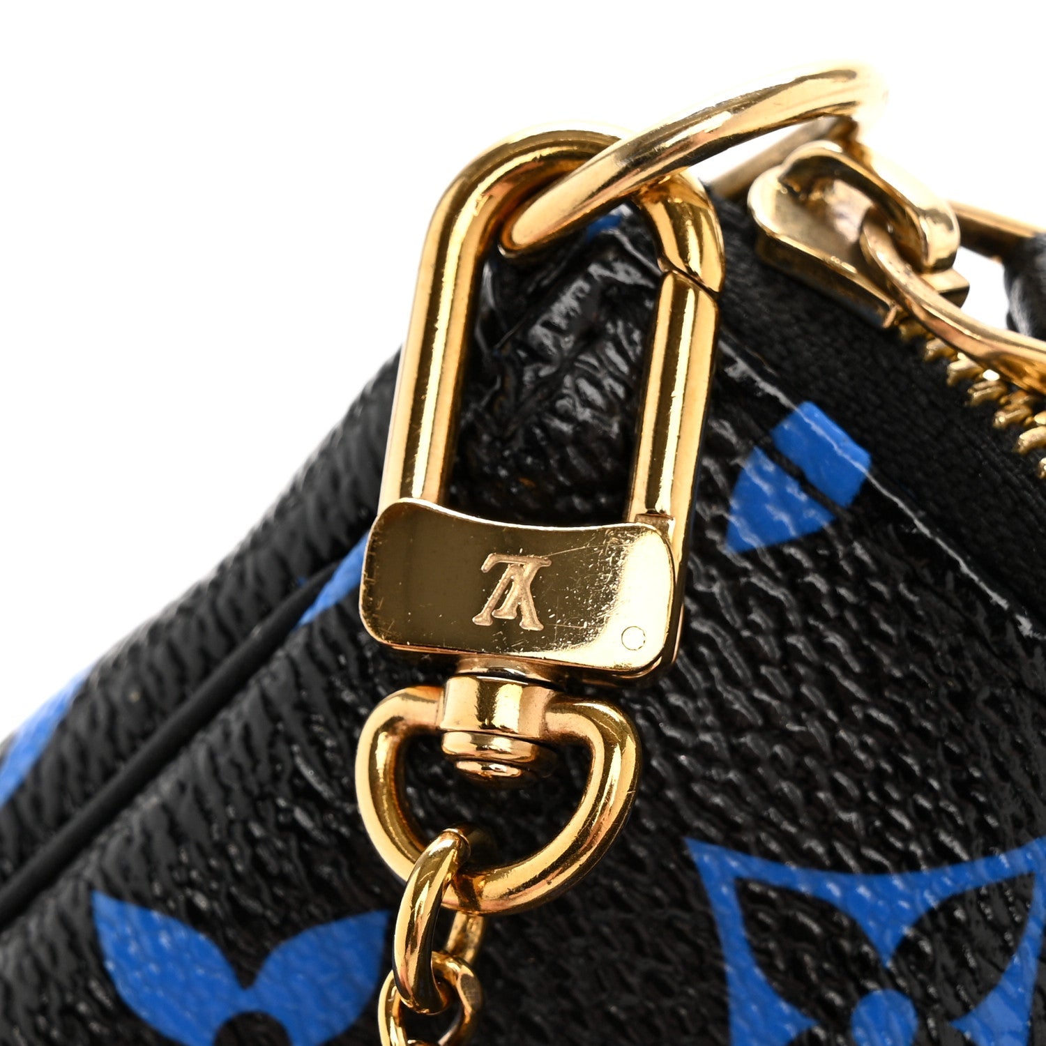 Colored Monogram Mini Pochette Accessories Blue Black
