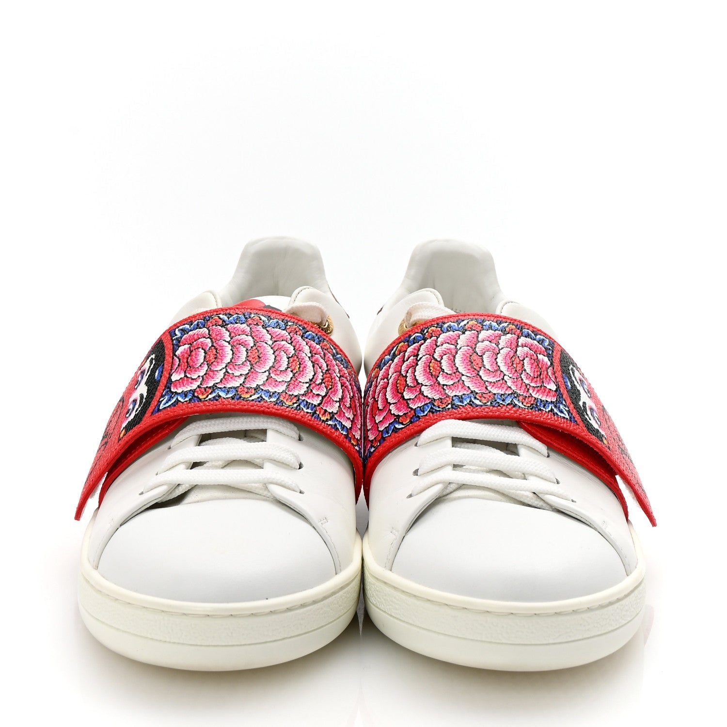 Calfskin Reverse Monogram Kabuki Low Top Sneakers 37 White