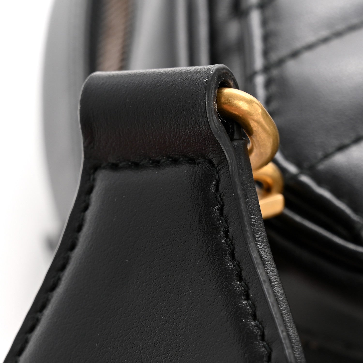Calfskin Matelasse Sylvie Web Small GG Marmont Top Handle Shoulder Bag Black