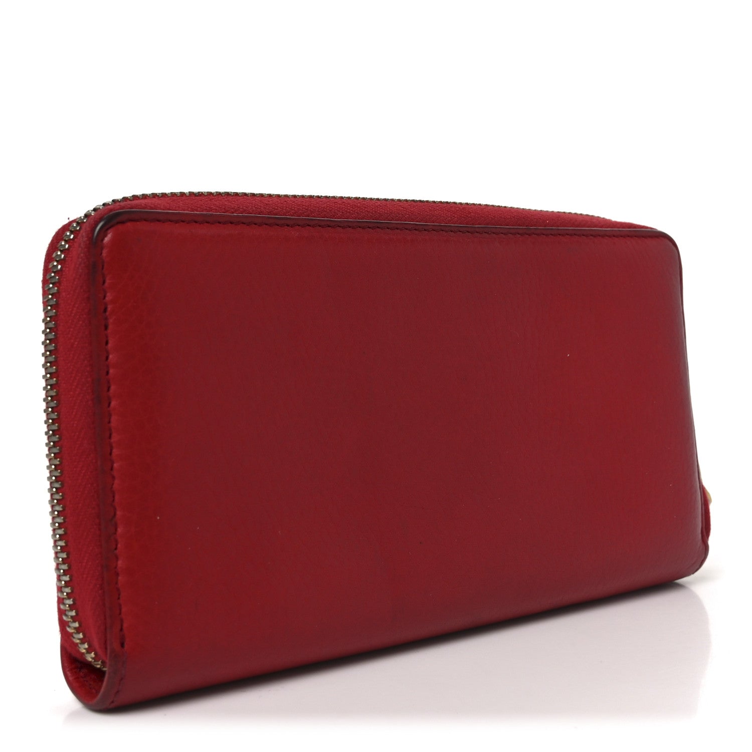 Pebbled Calfskin Soho Zip Around Wallet Red