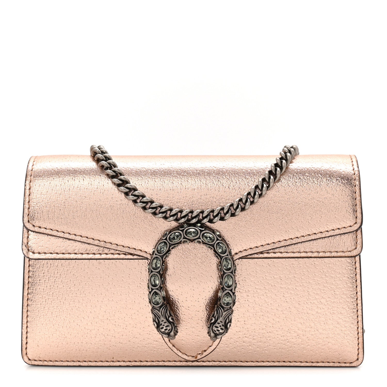 Metallic Calfskin Super Mini Dionysus Shoulder Bag Rose Gold