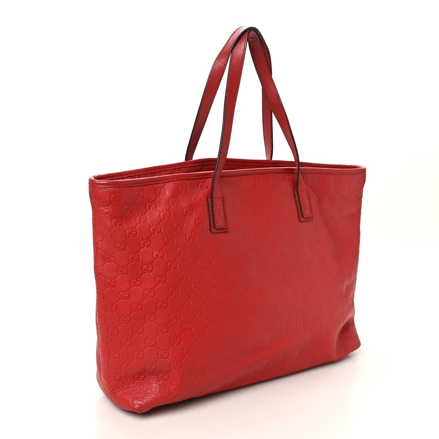 Guccissima Large Zippered Shopping Tote Red