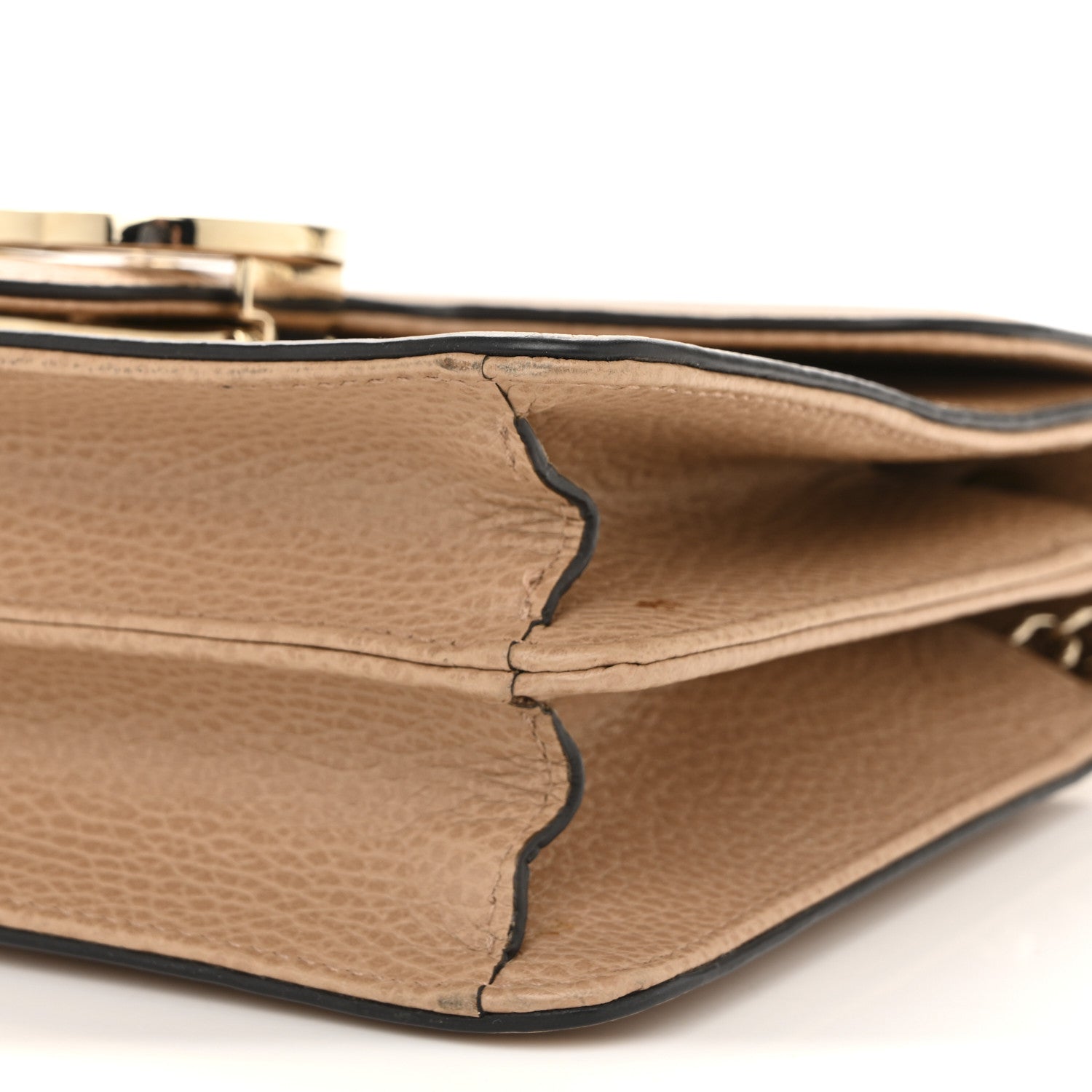 Dollar Calfskin Small Interlocking G Shoulder Bag Camelia