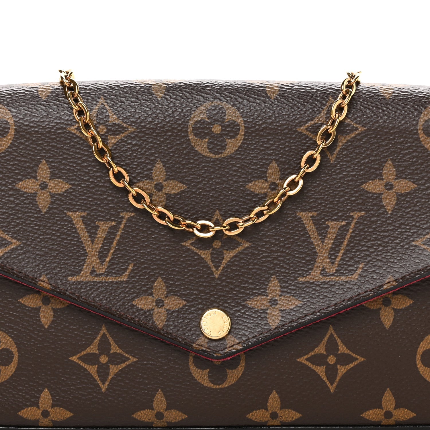 Monogram Pochette Felicie Chain Wallet Fuchsia