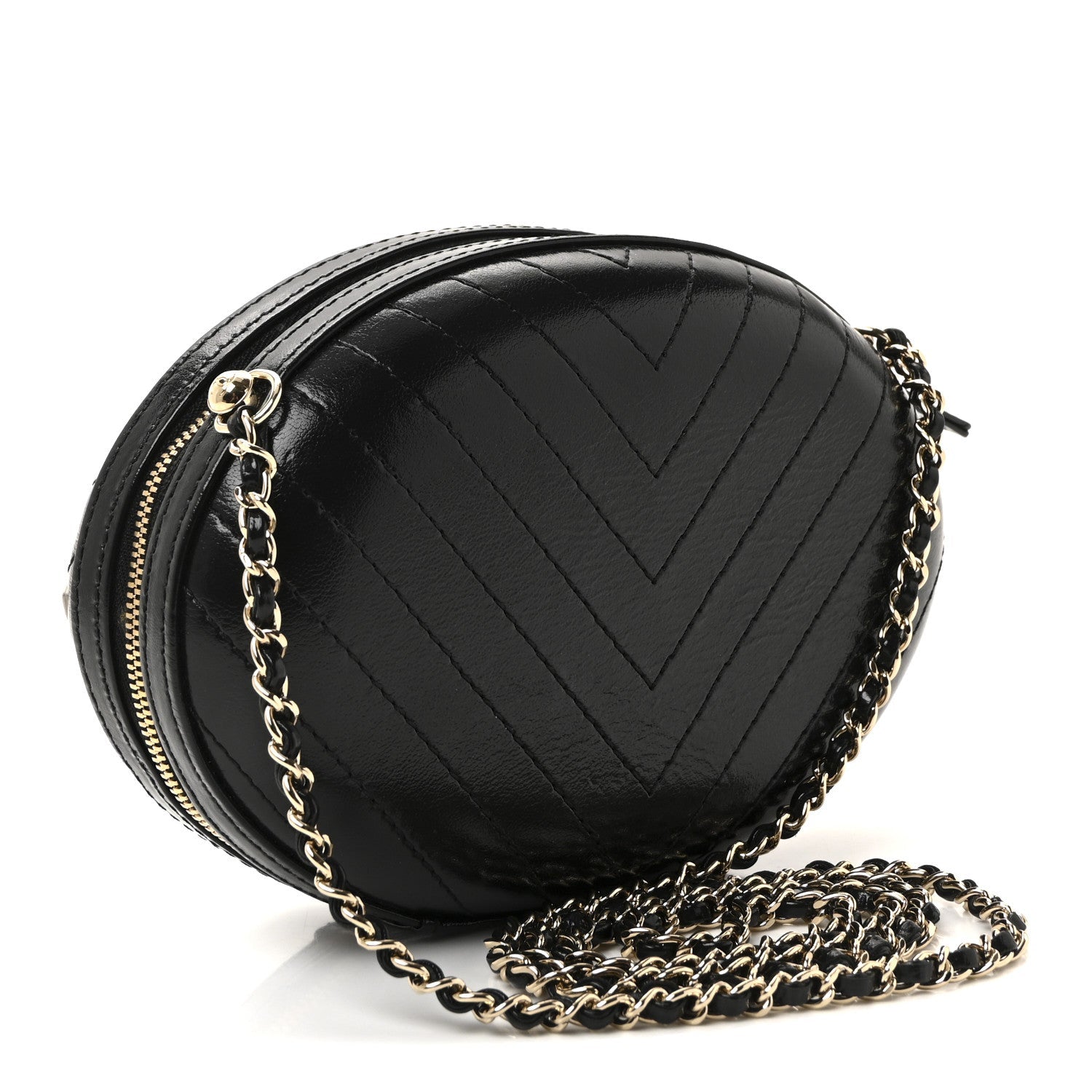 Lambskin Embroidered Chevron Quilted La Pausa Tassel Clutch Black