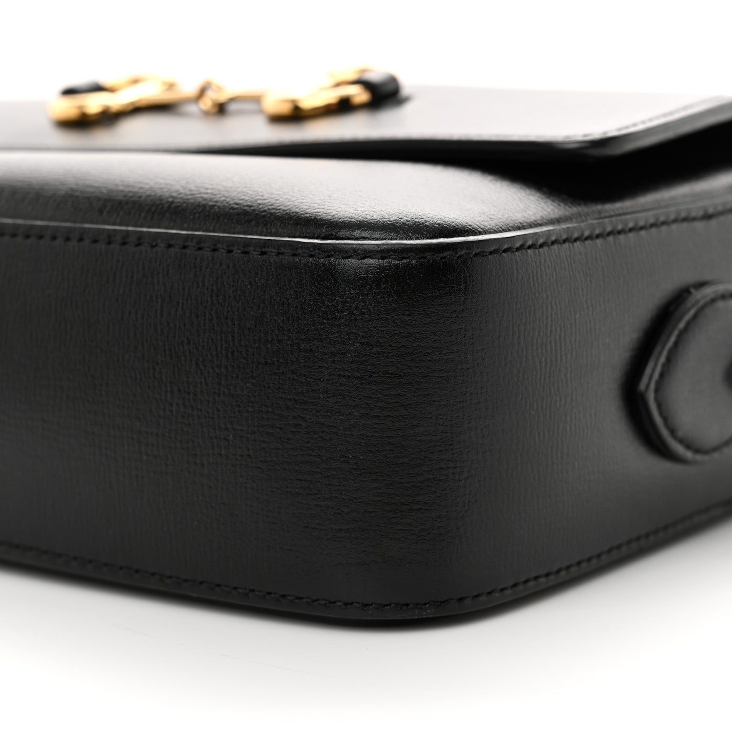 Textured Calfskin Small Horsebit 1955 Shoulder Bag Black