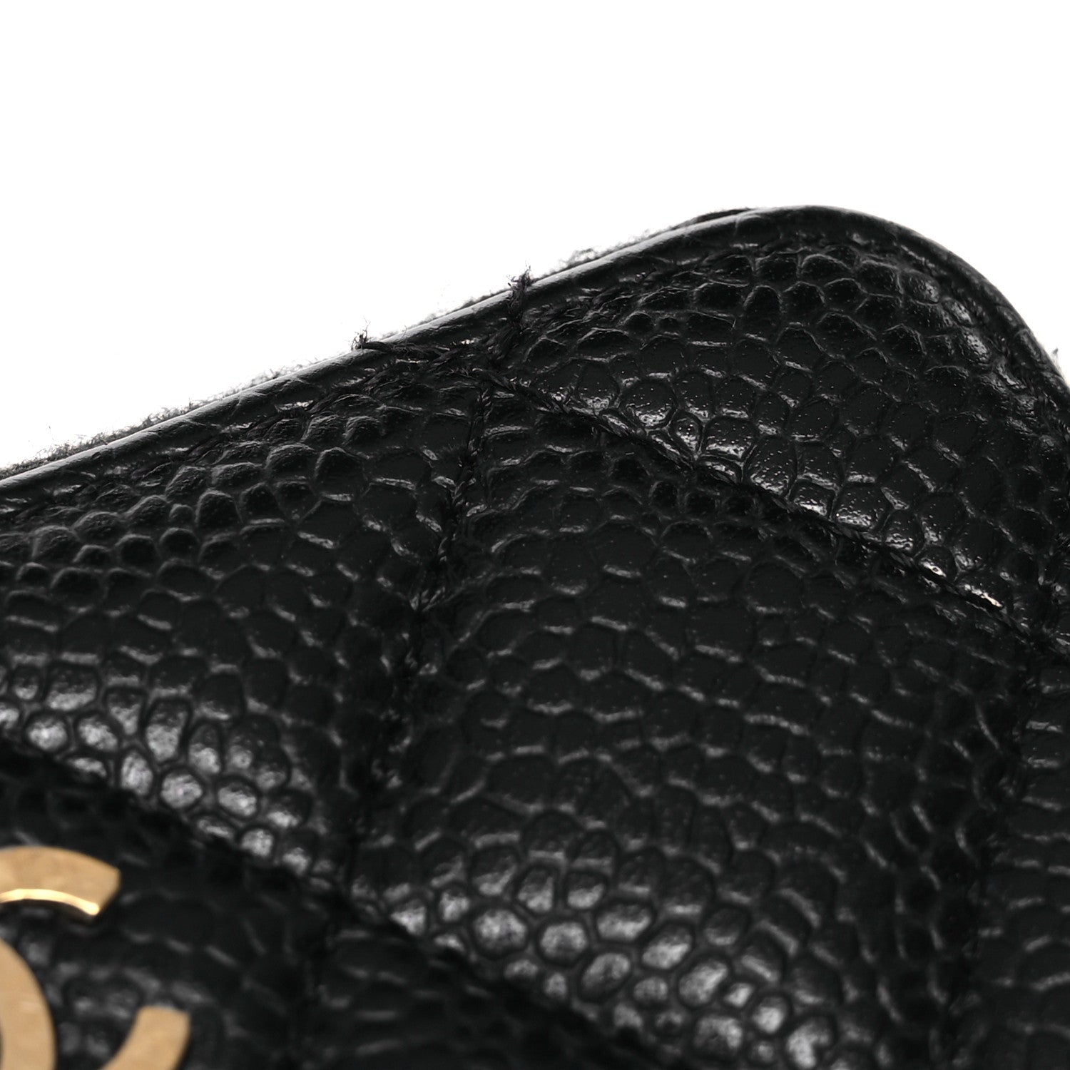 Caviar Quilted Classic Zipped Coin Purse Black
