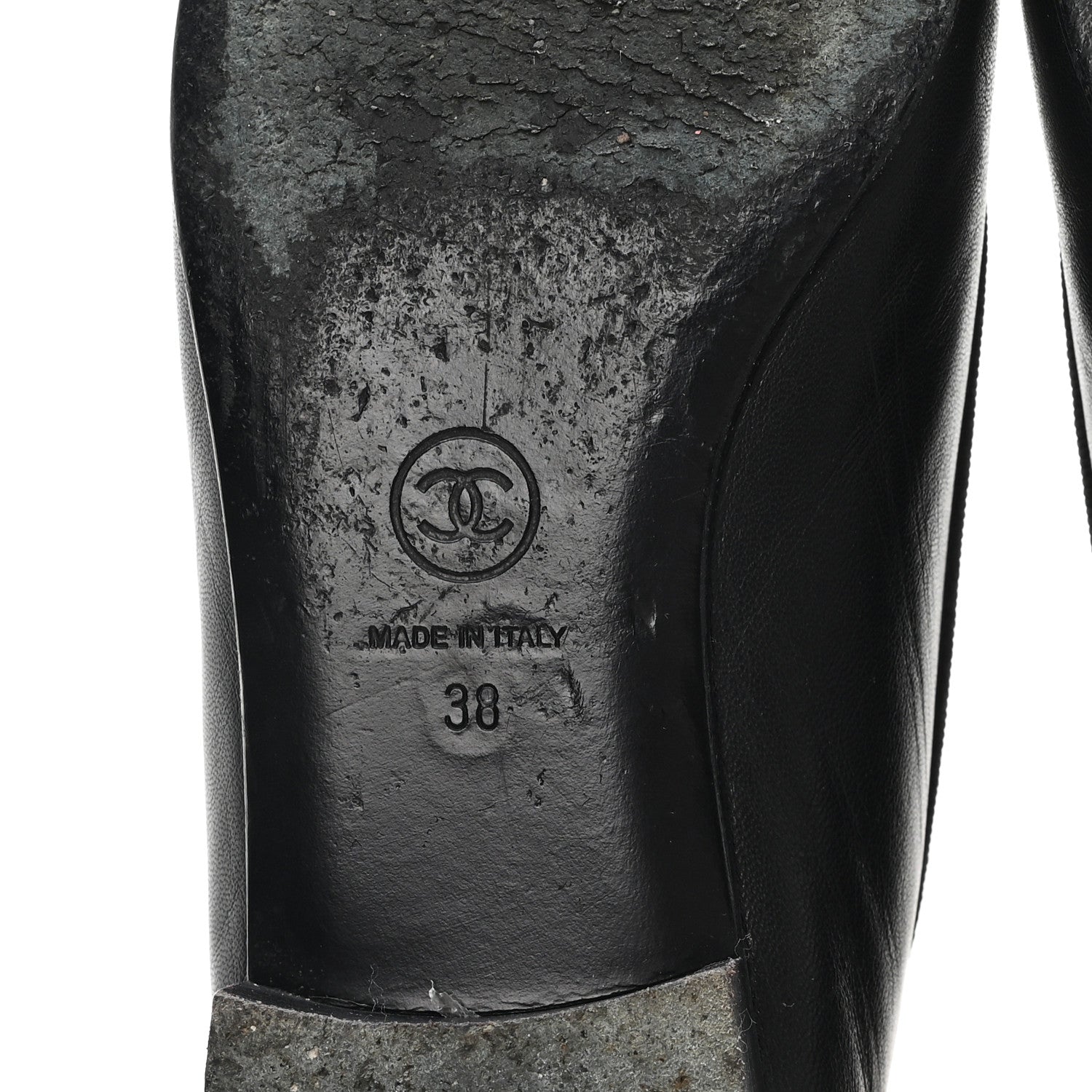 Lambskin Patent Cap Toe Ballerina Flats 38 Black