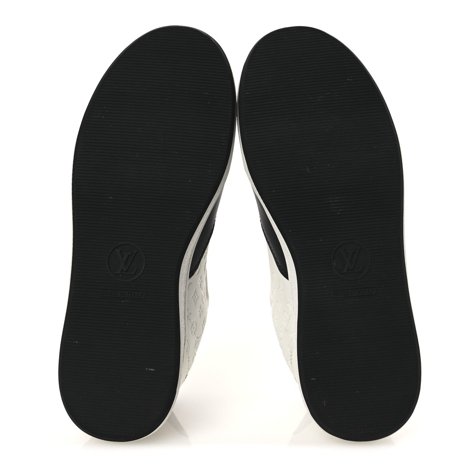Calfskin Monogram LV Stadium Sneaker 38 White Black