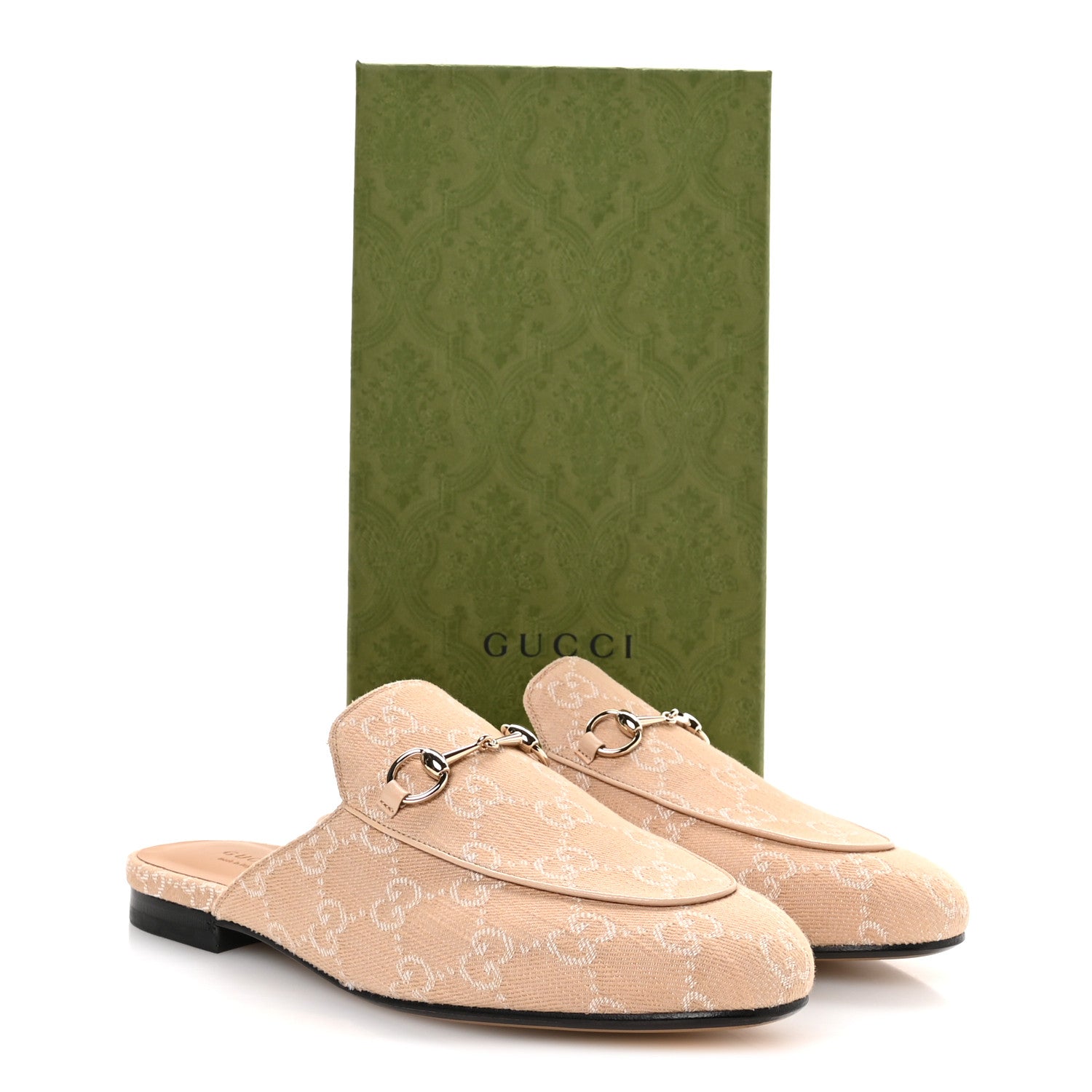 Summer Denim GG Malaga Kid Womens Princetown Slippers 39.5 Souffle Rose