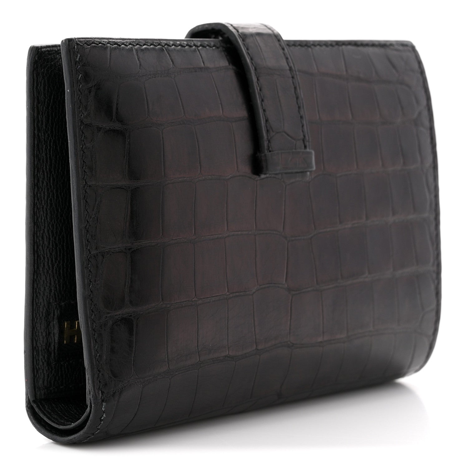 Matte Alligator Bearn Compact Wallet Black