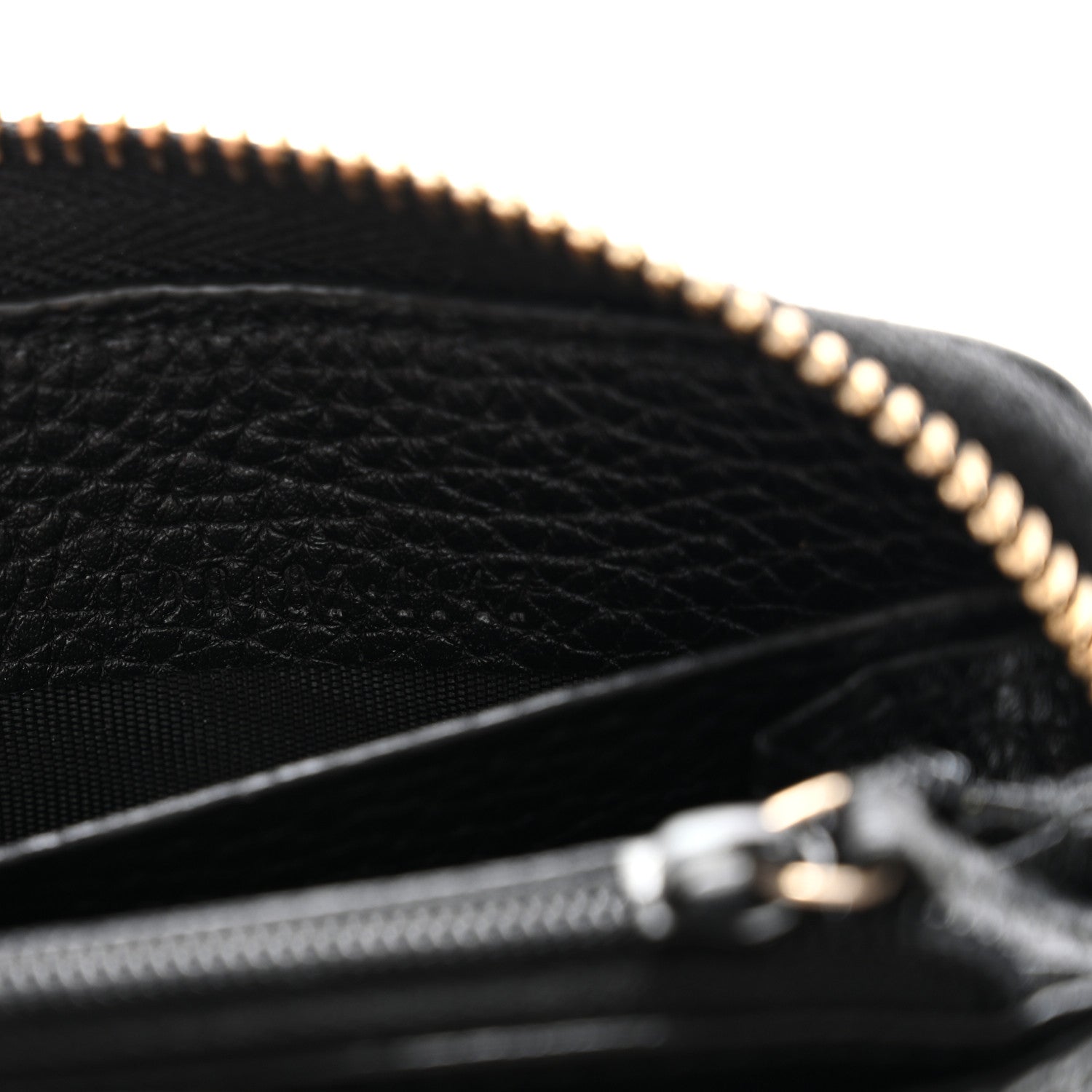 Pebbled Calfskin Soho Zip Around Wallet Black