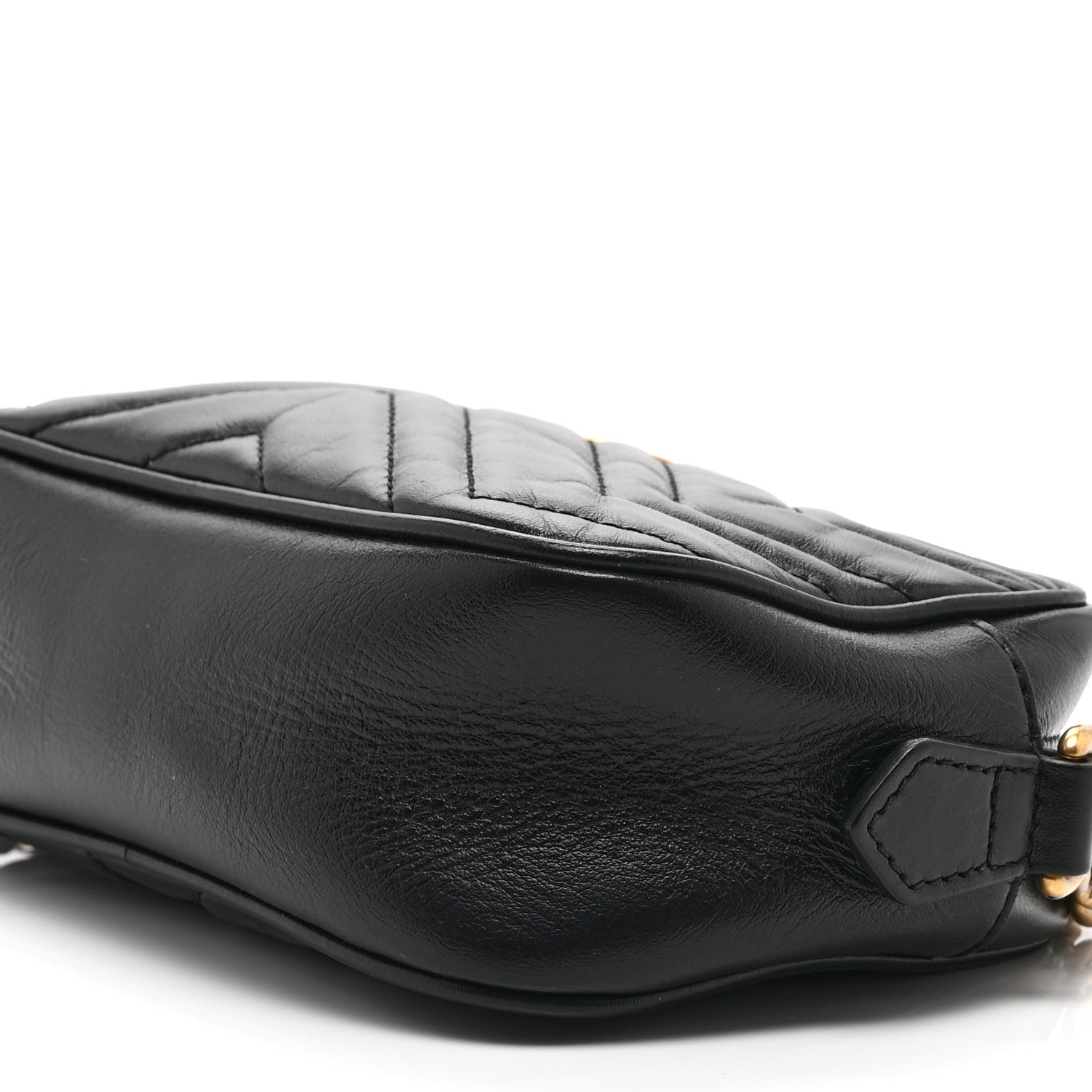 Calfskin Matelasse Mini GG Marmont Chain Shoulder Bag Black