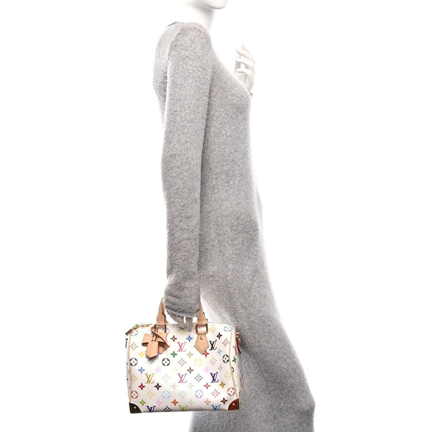LV X TM Monogram Multicolor Speedy Bandouliere 25 White