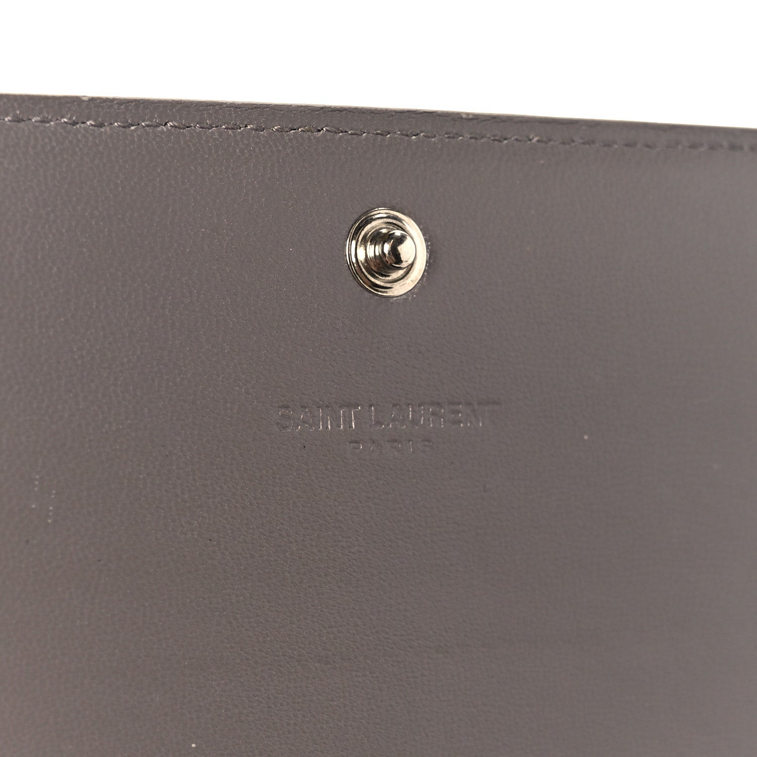 Calfskin Crocodile Embossed Classic Large Flap Wallet Fog