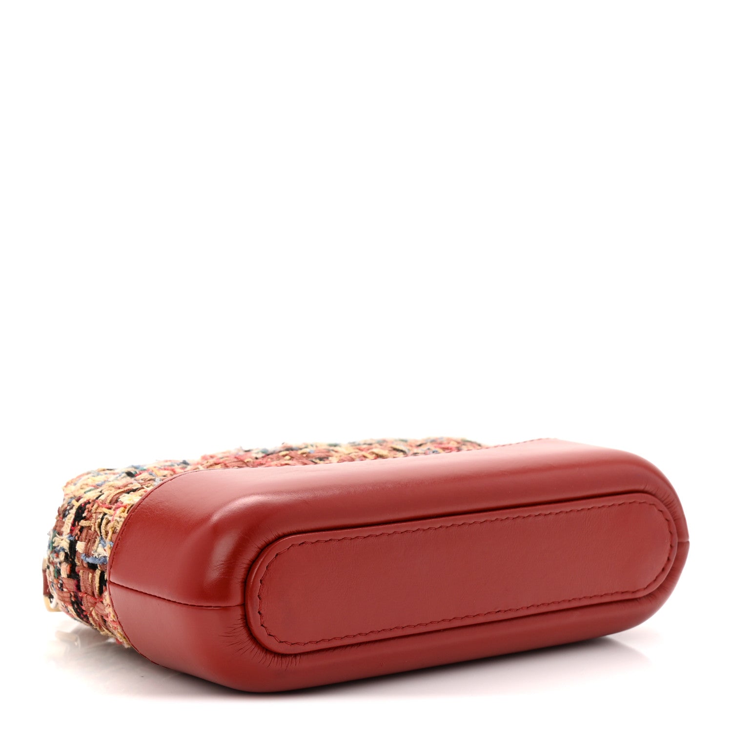 Tweed Calfskin Small Gabrielle Clutch With Chain Red