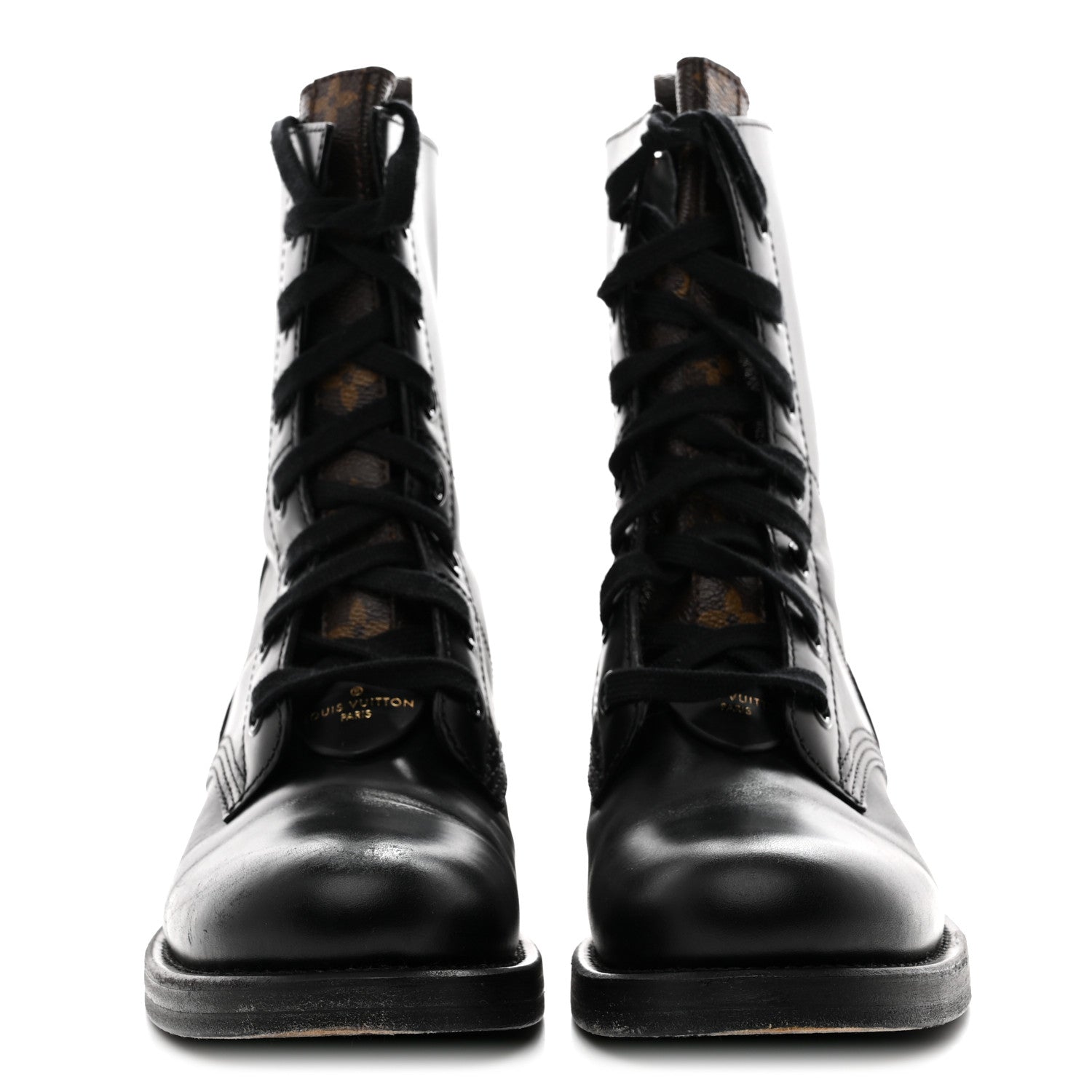 Calfskin Monogram Metropolis Flat Ranger Boots 39 Black