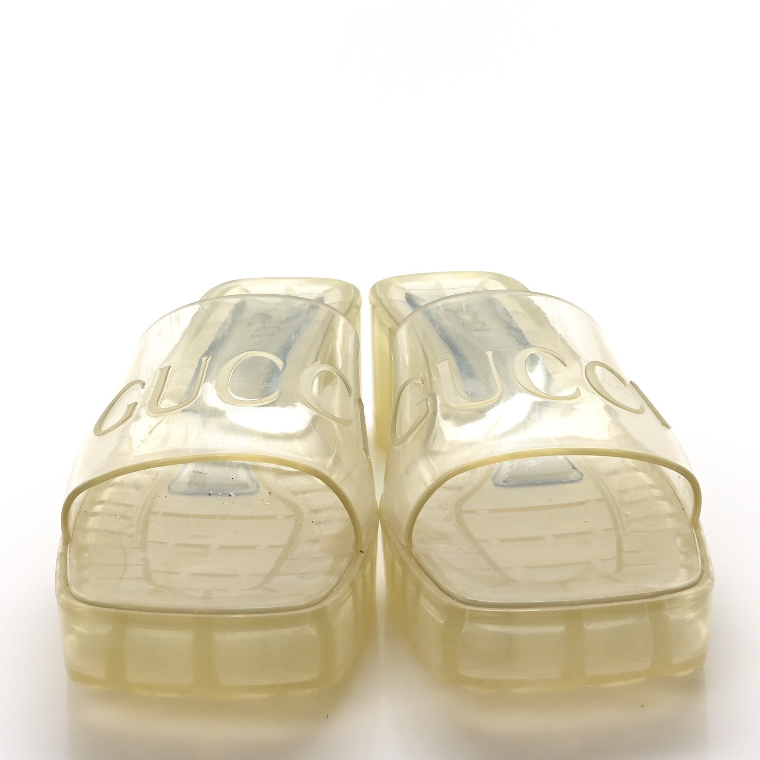 Rubber Gucci Logo Womens Platform 20/60mm Slide Sandals 39 Transparent