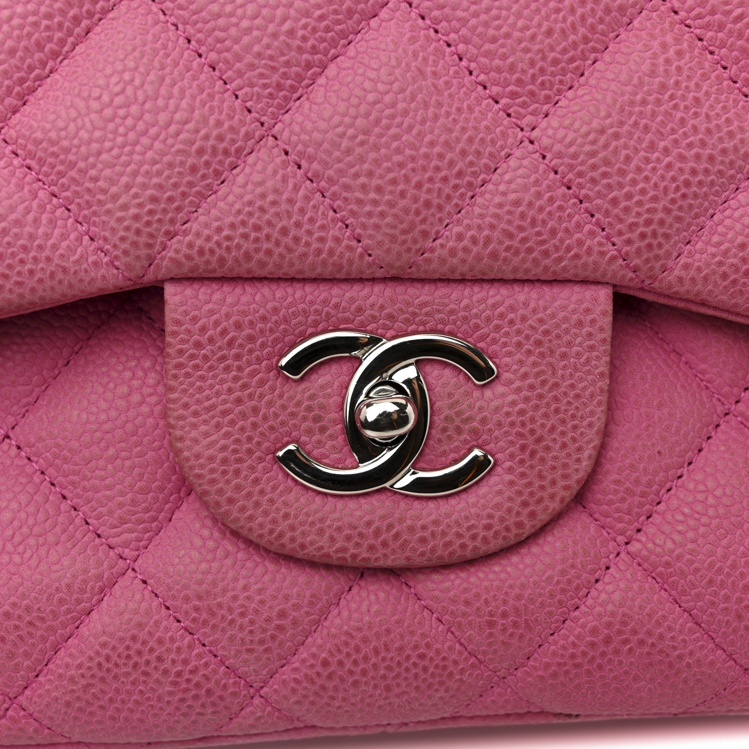 Caviar Quilted Jumbo Double Flap Pink
