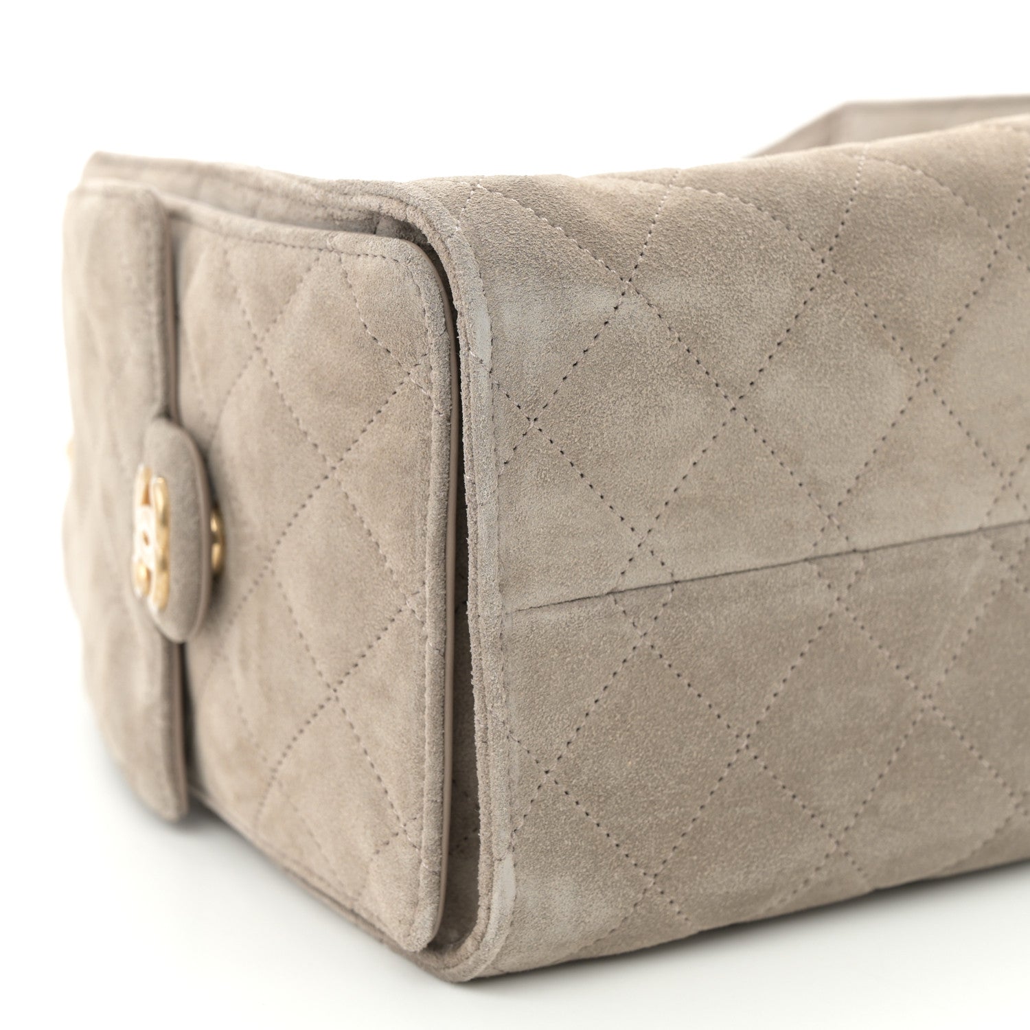 Suede Quilted Small Chanel 25 Handbag Dark Grey
