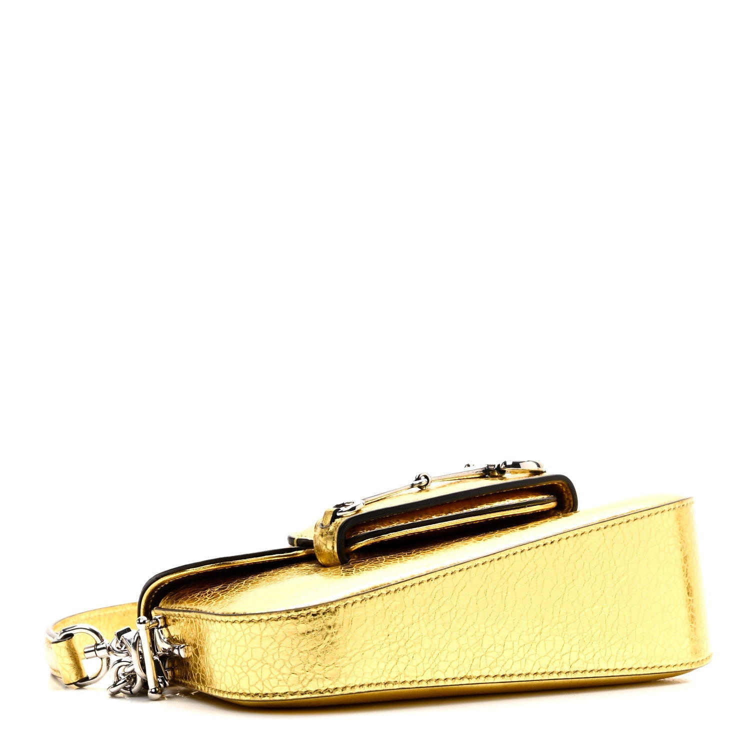 Metallic Calfskin Mini Horsebit 1955 Asymmetric Shoulder Bag Gold