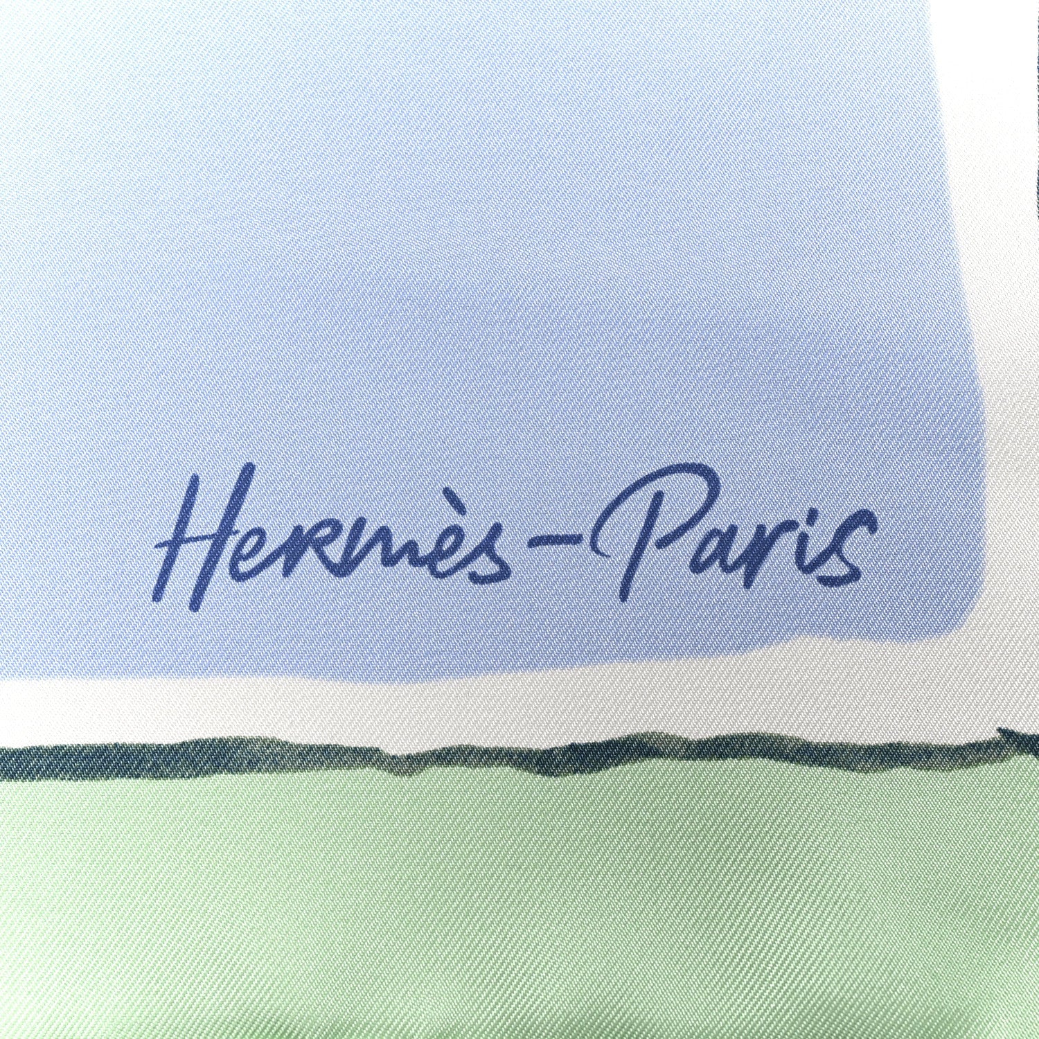 Silk Libre Comme Pegase Scarf 90 Vert D'eau Bleu Ciel Rose Nacre