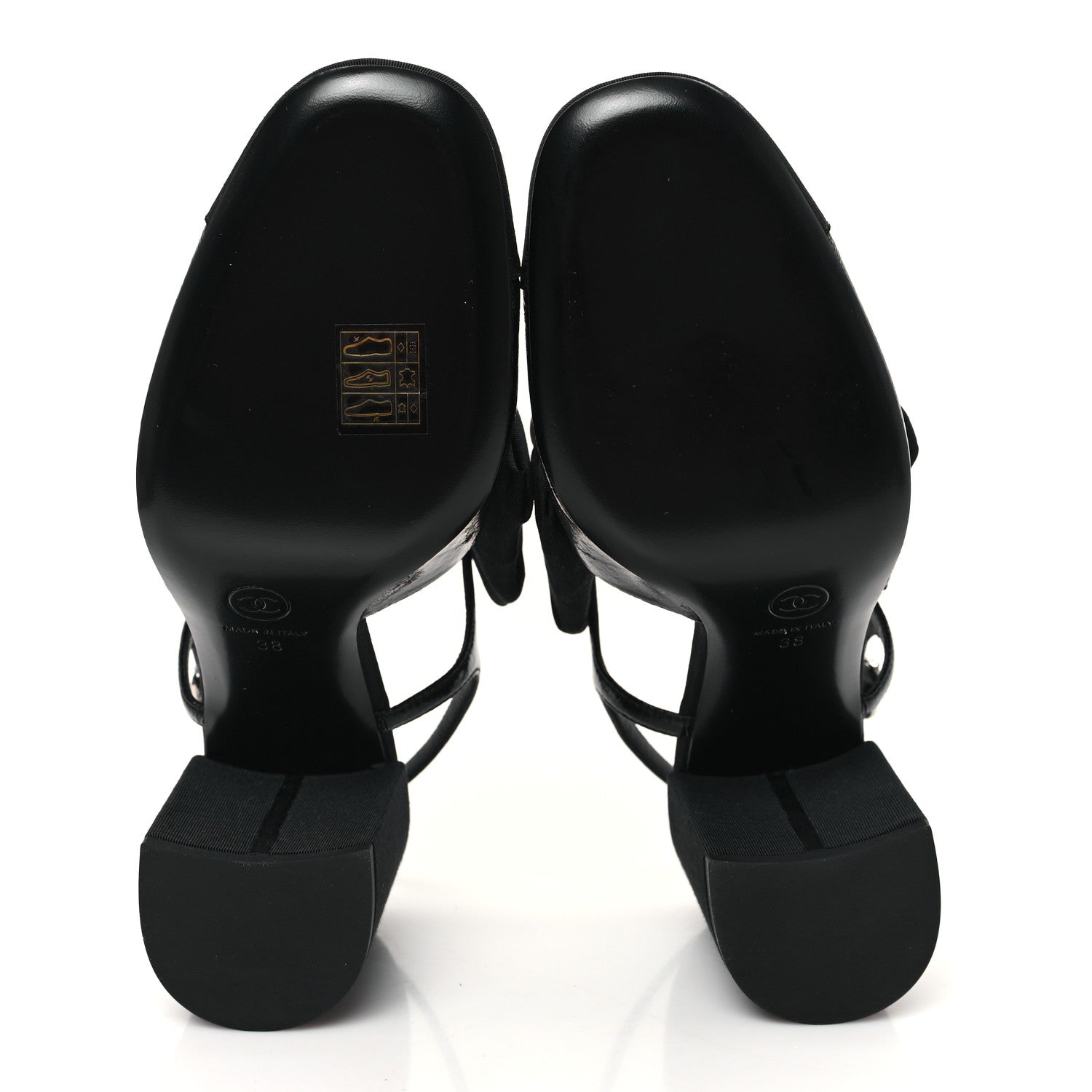 Crumpled Shiny Fabric Grosgrain Cap Toe Camellia Bow Slingback Pumps 38 Black