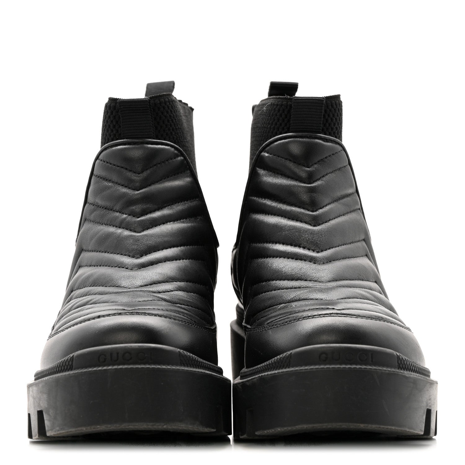 Calfskin Nappa Matelasse Frances Chelsea Boots 35.5 Black