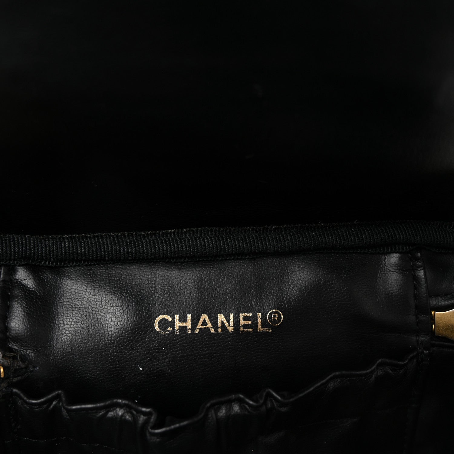 Lambskin Vanity Cosmetic Case Black