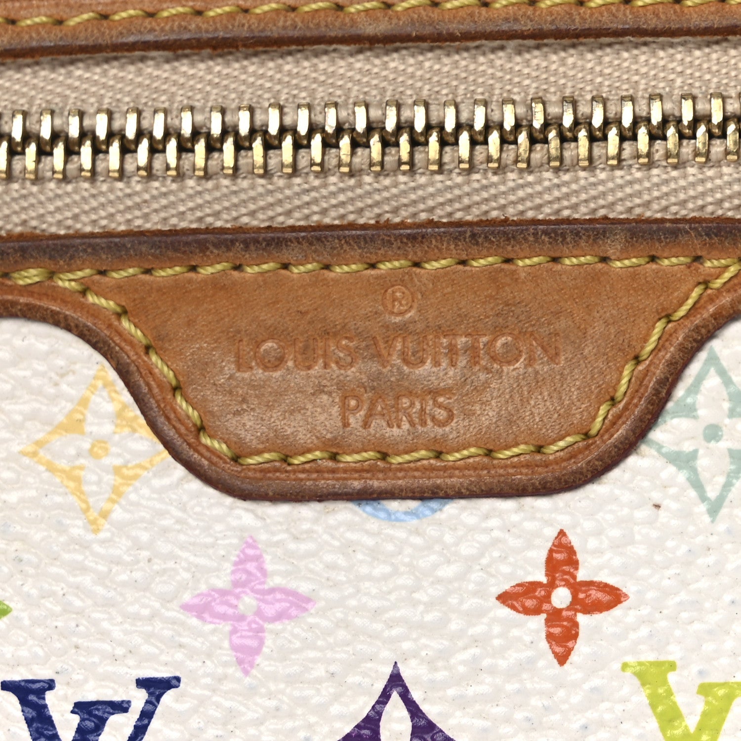 Monogram Multicolor Pochette Plate MM White