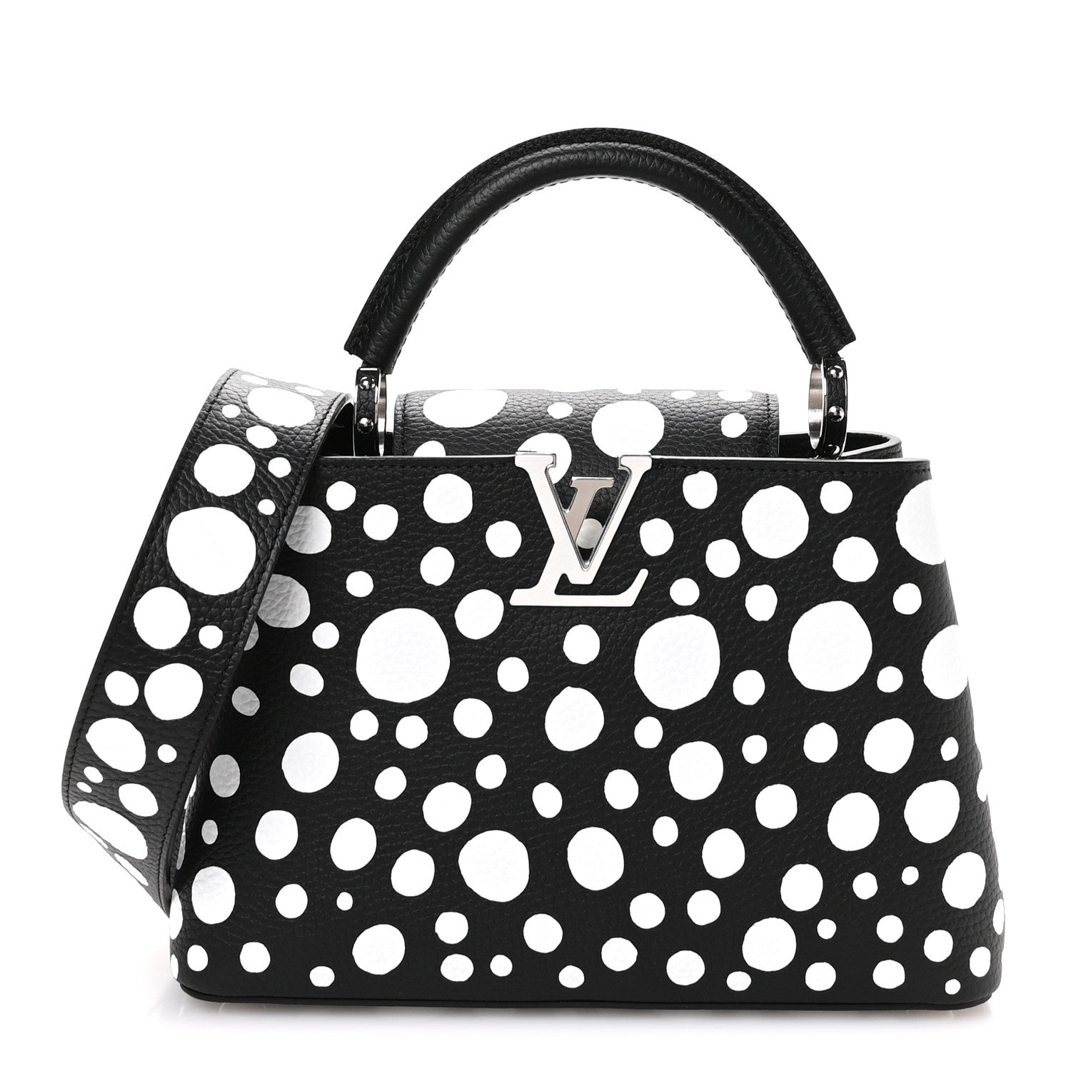 LV X YK Taurillon Capucines BB Black White