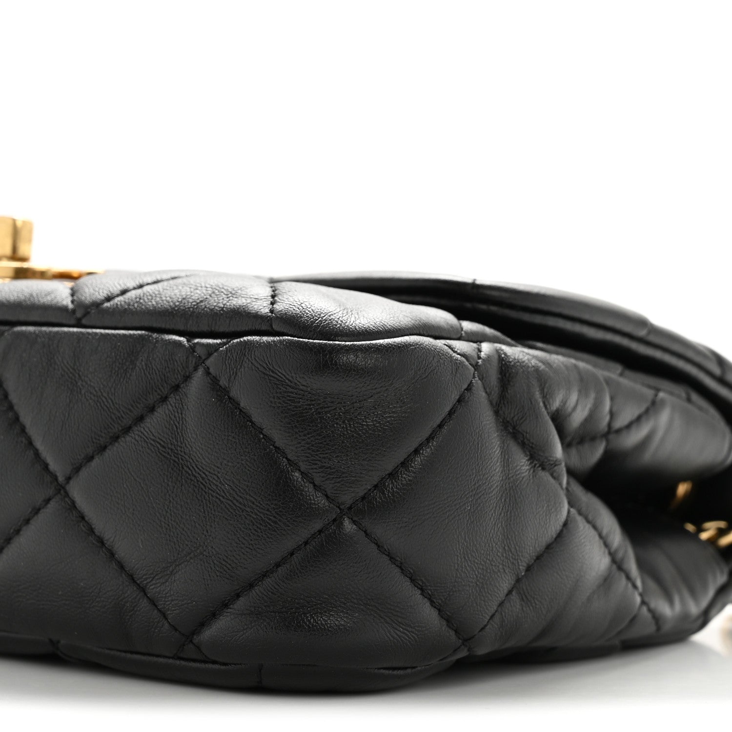 Lambskin Quilted Mini Flap Black