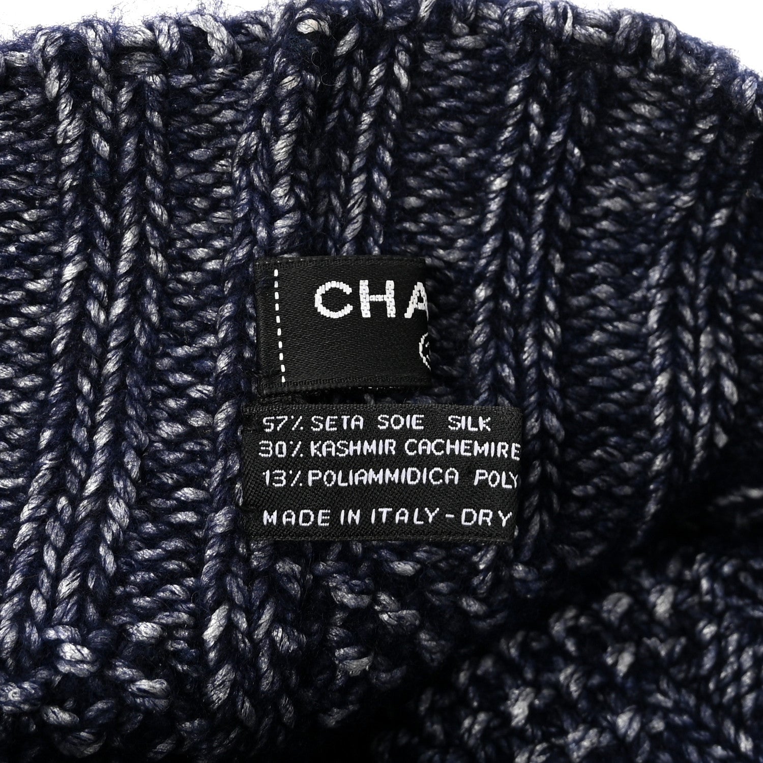 Cashmere Blend CC Beanie Hat Navy