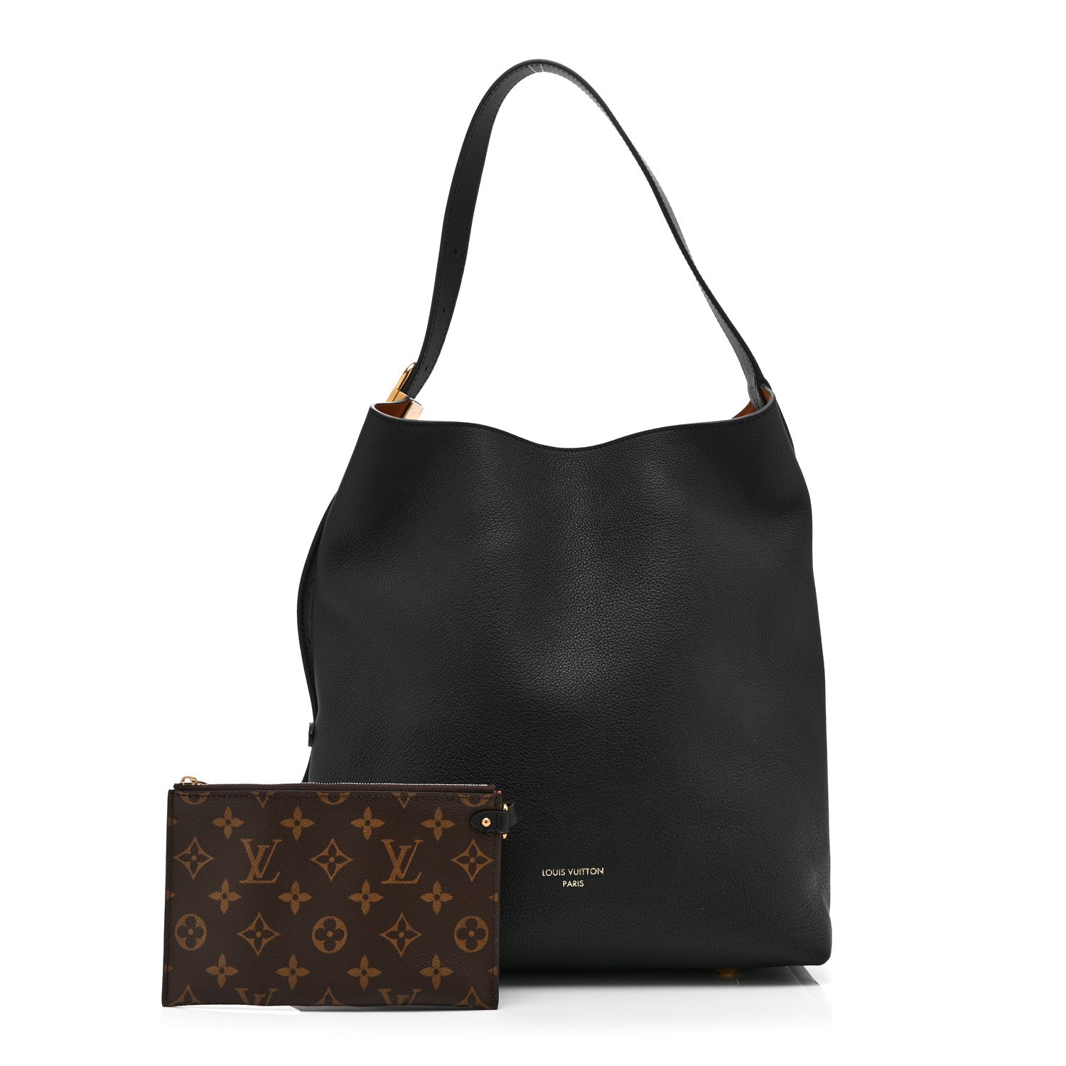 Grained Calfskin Low Key Hobo MM Black