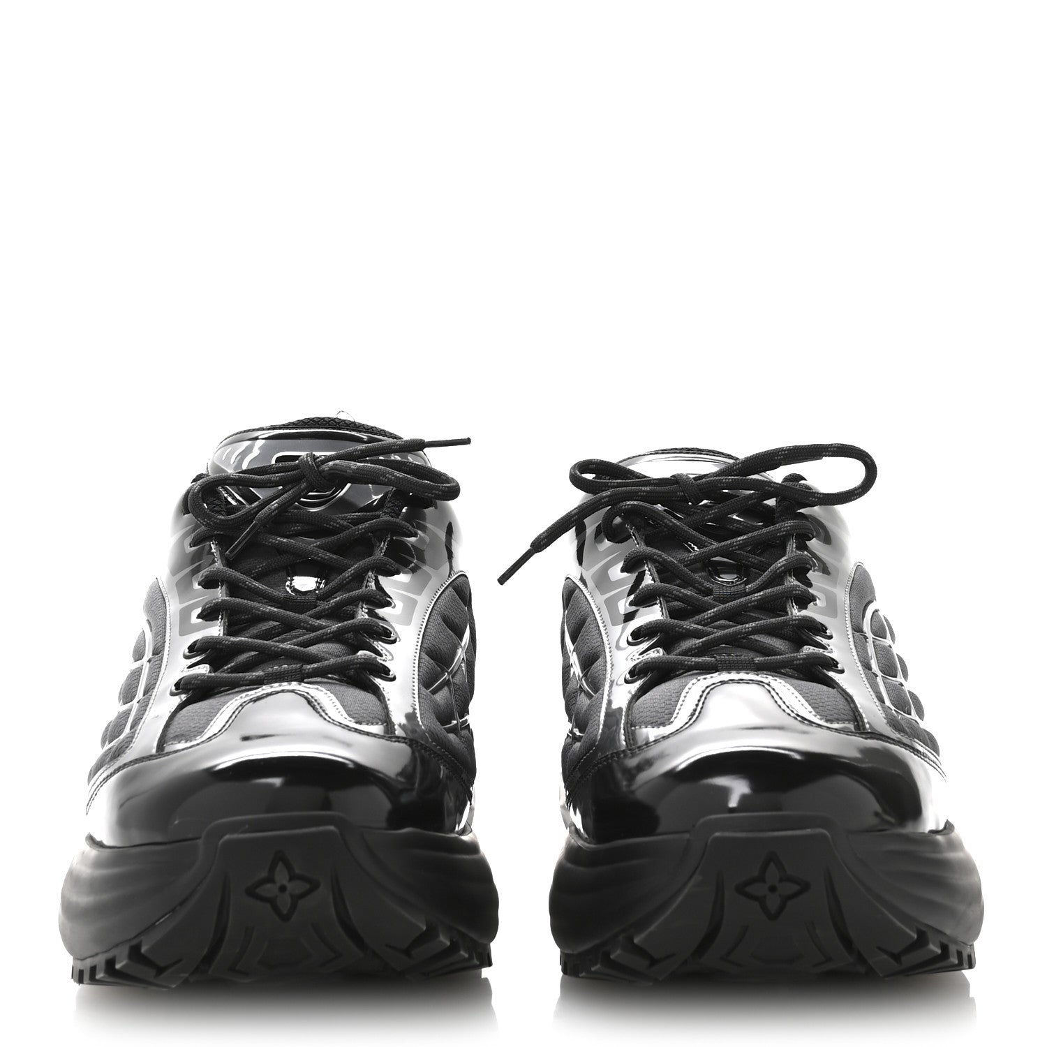 Monogram Discovery Lace Up Sneakers 9.5 Black Silver