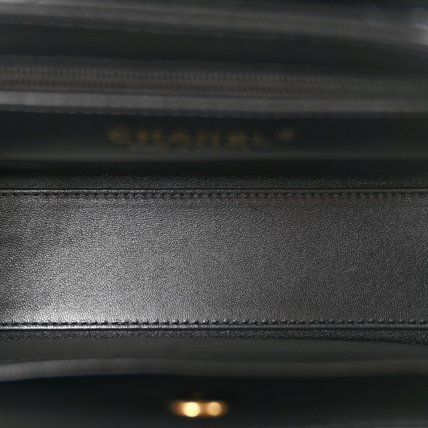 Shiny Aged Calfskin Quilted Nano Kelly Shopper Black