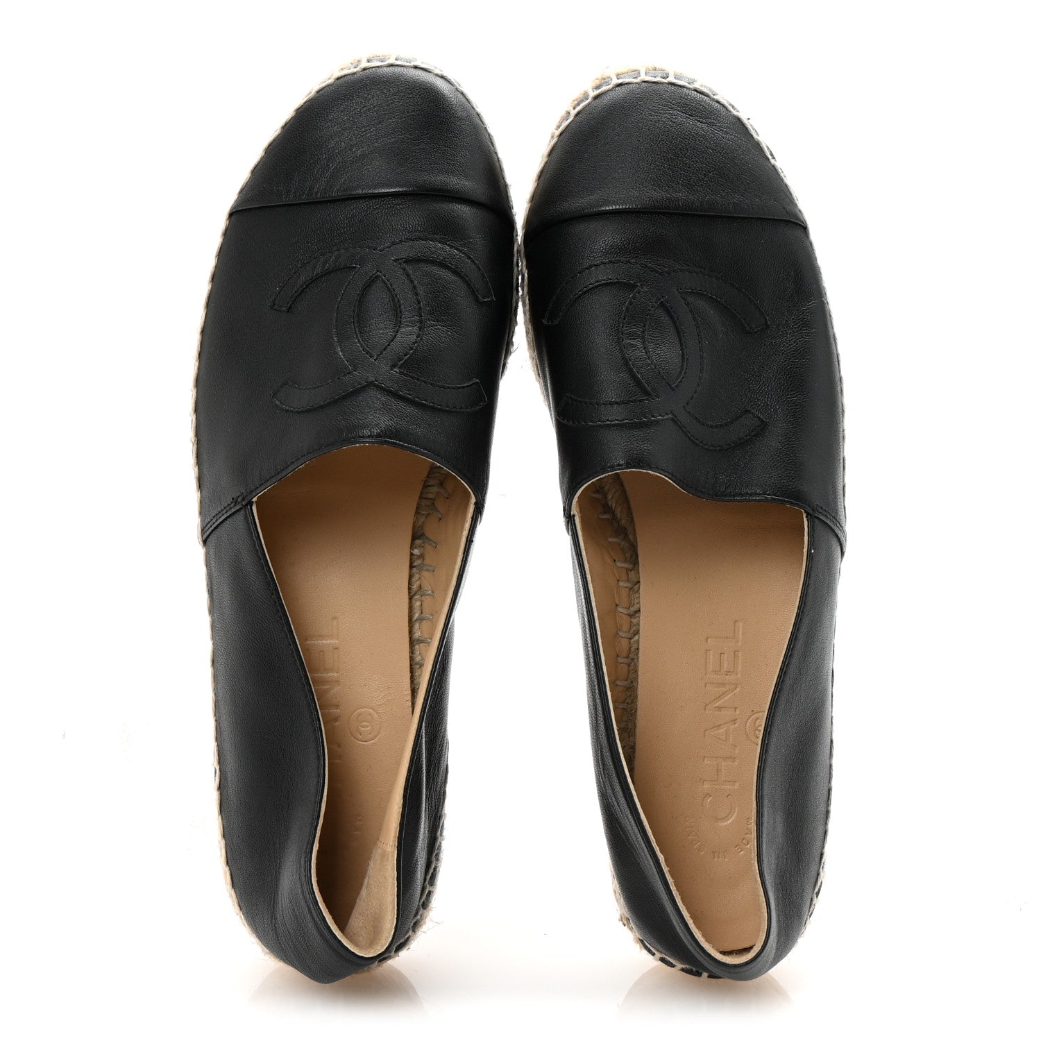 Lambskin CC Espadrilles 38 Black