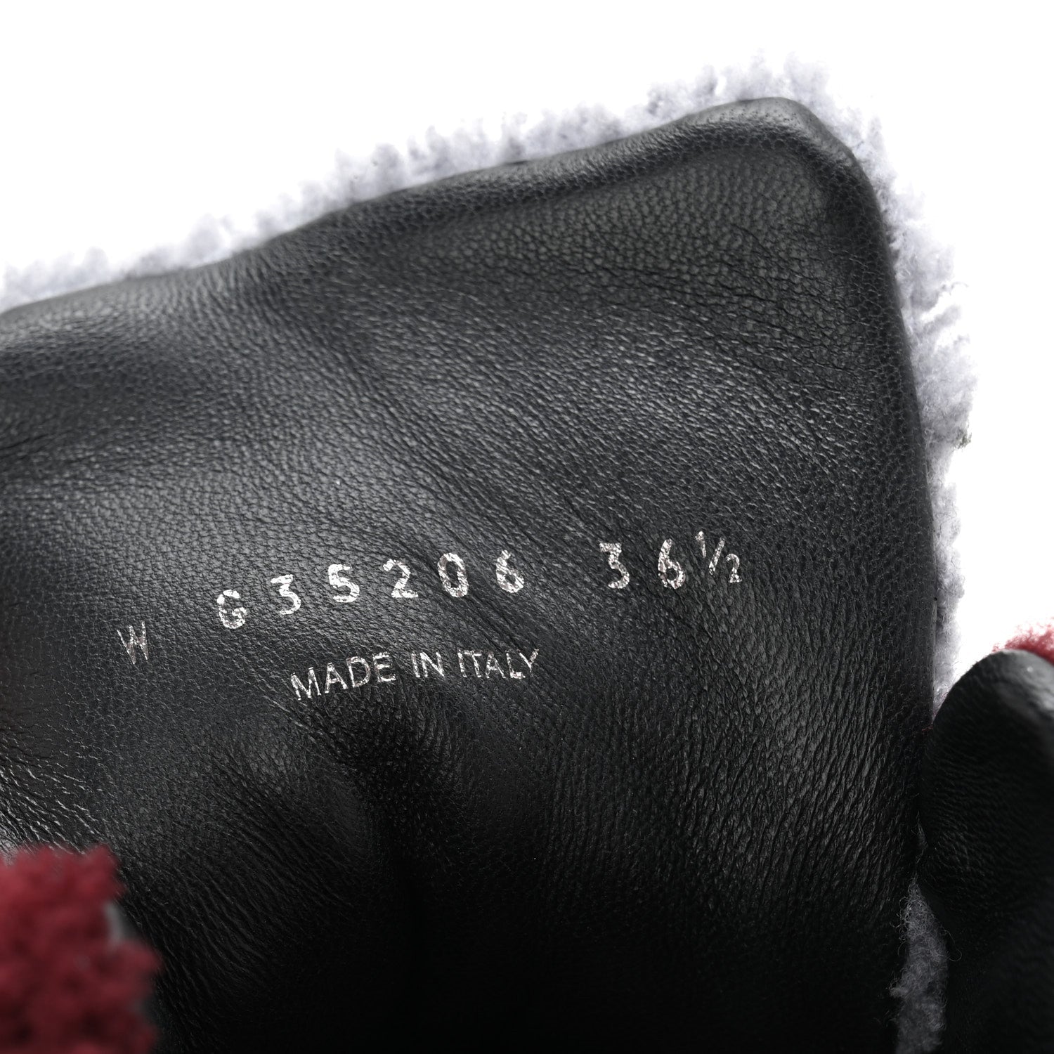 Shearling Lambskin Suede CC High Top Sneakers 36.5 Grey Pink Burgundy