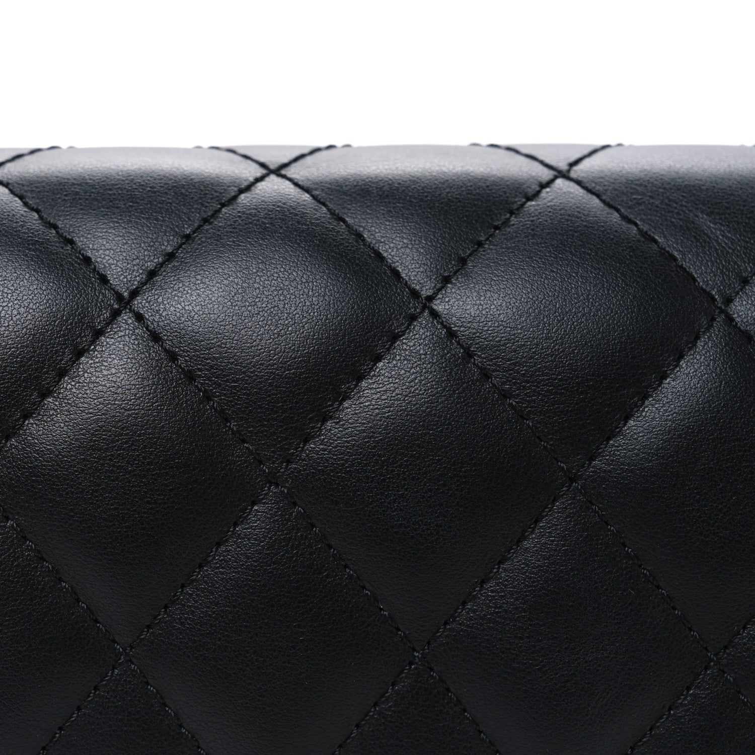 Calfskin Quilted CC Uniform Flap Belt Bag Black