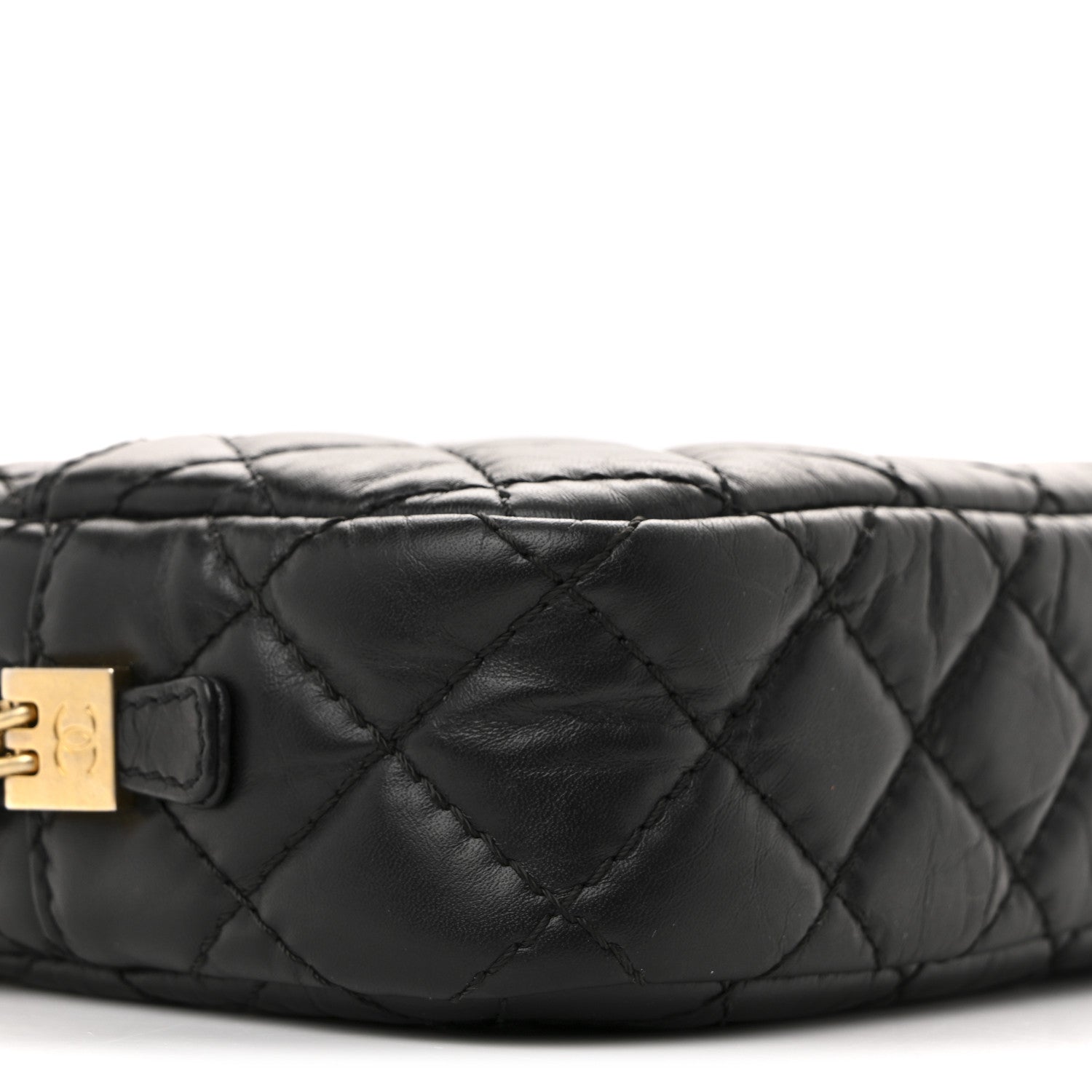 Aged Calfskin Quilted Mini Reissue Camera Case Black