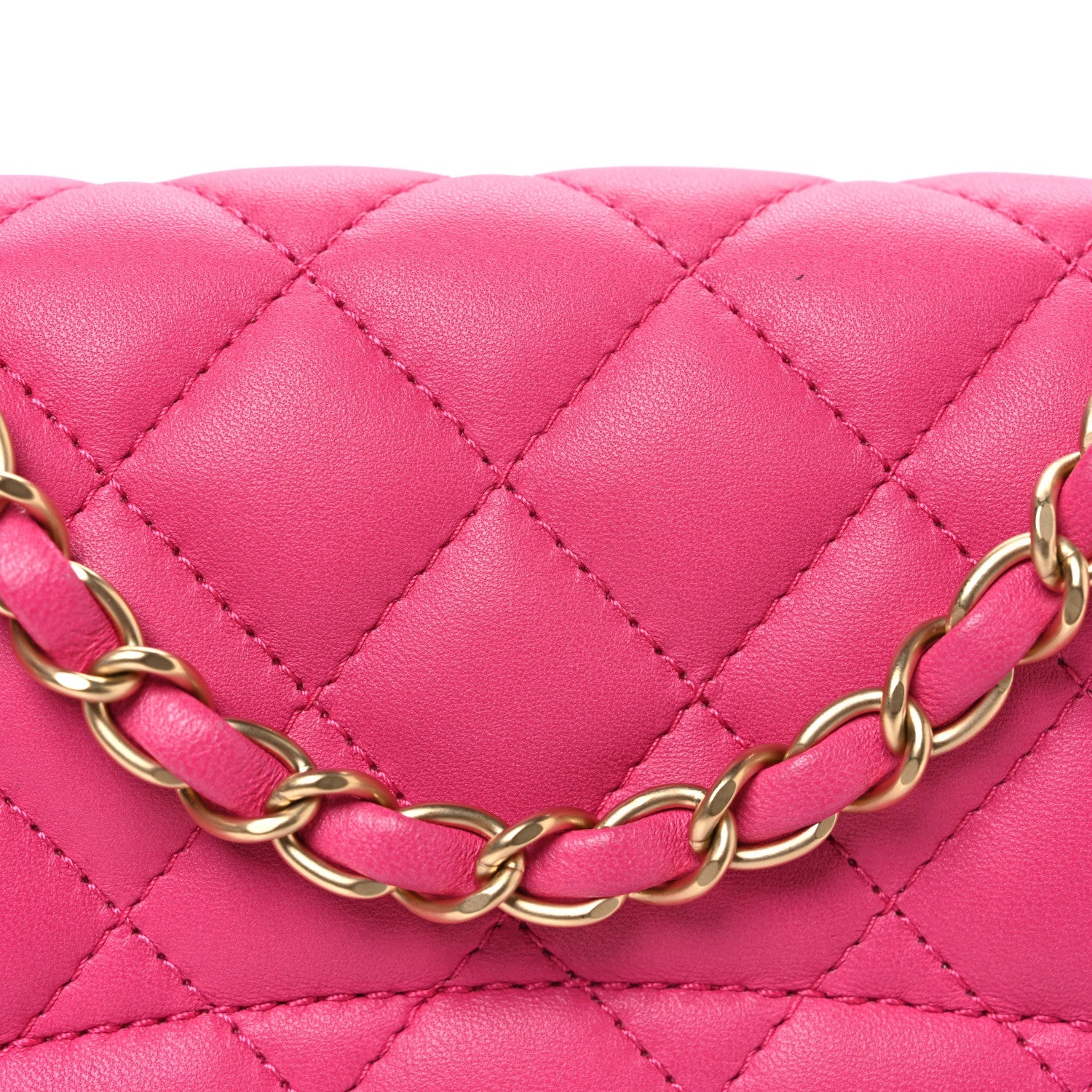 Lambskin Quilted Medium Mademoiselle Chic Flap Fuchsia