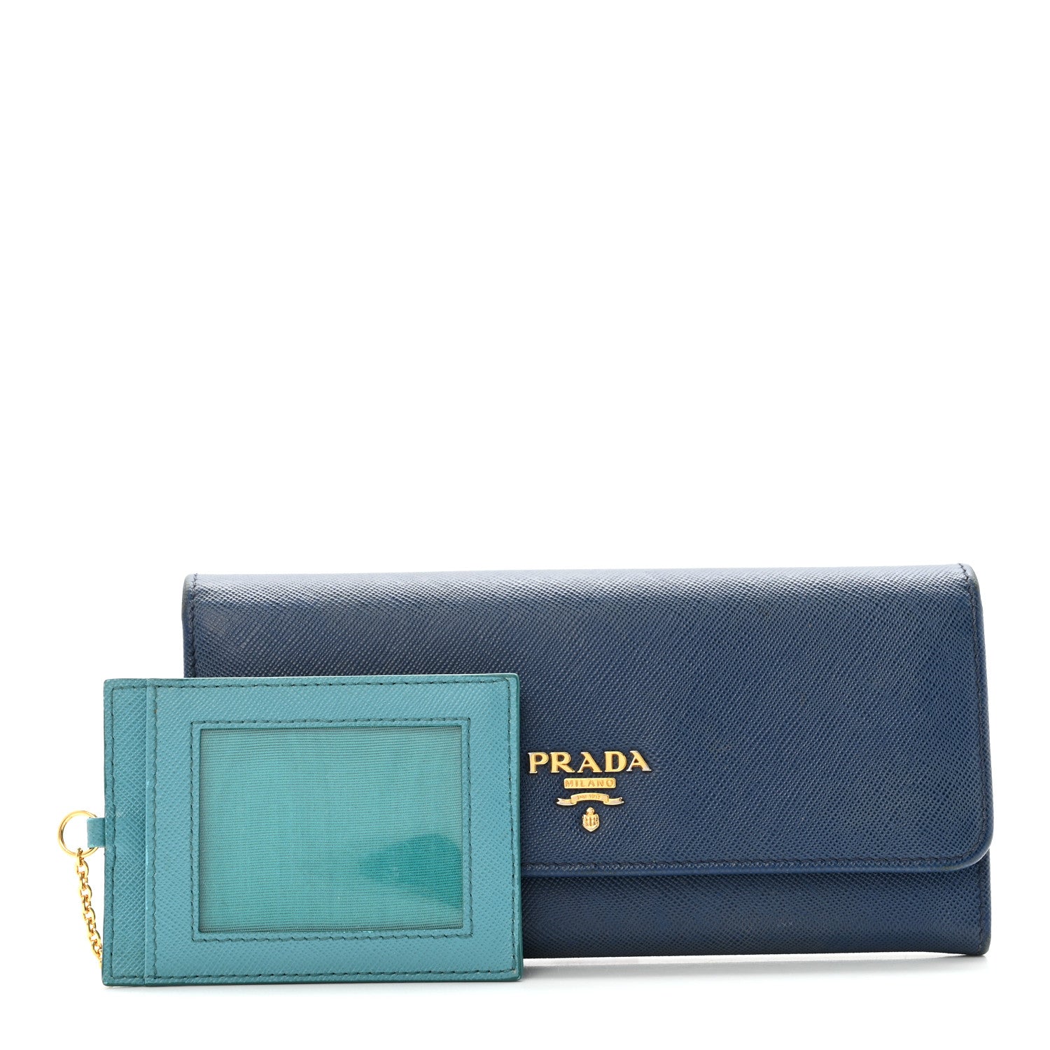 Saffiano Metal Continental Flap Wallet Bluette Cobalto Turchese