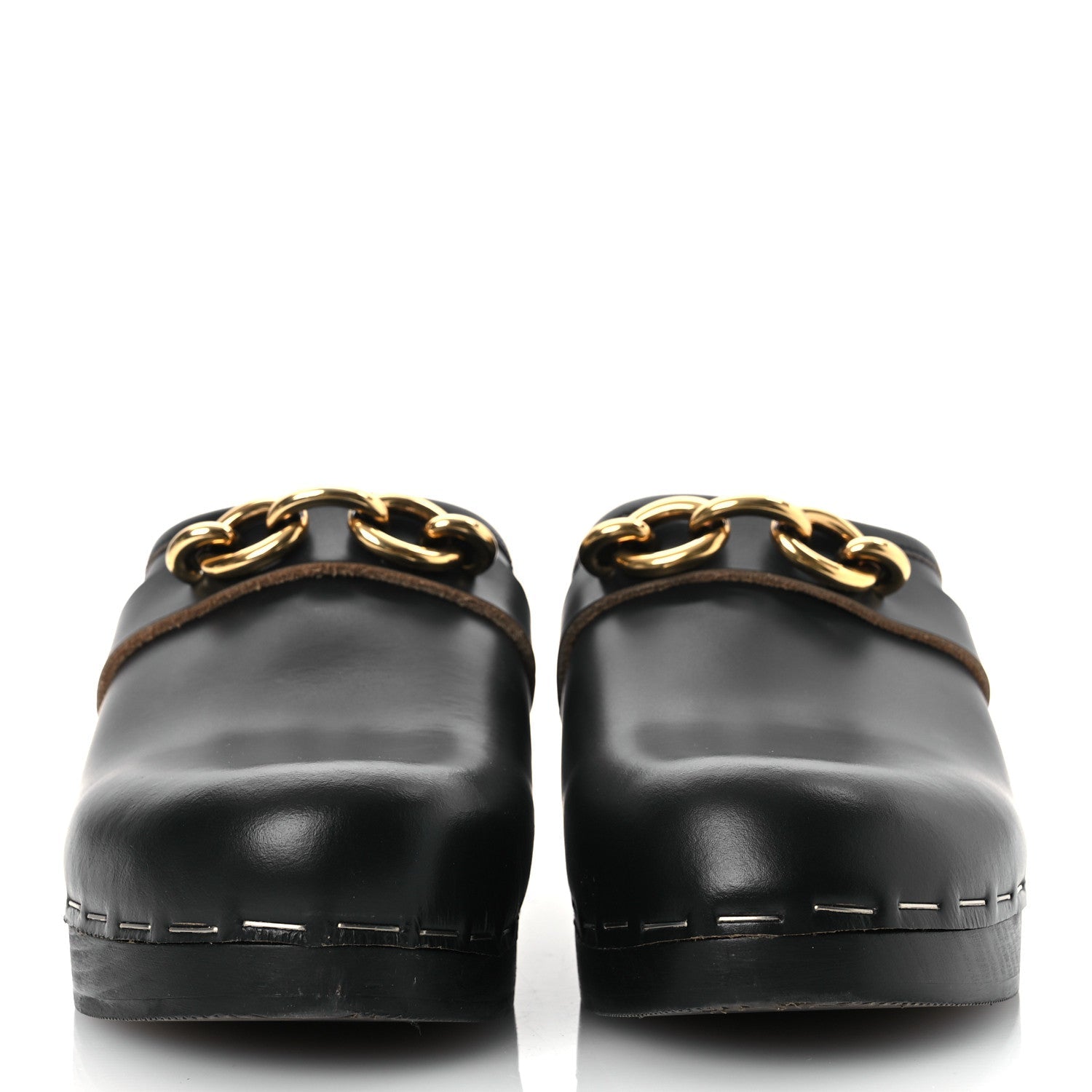 Smooth Calfskin Le Maillon Clogs 39.5 Black