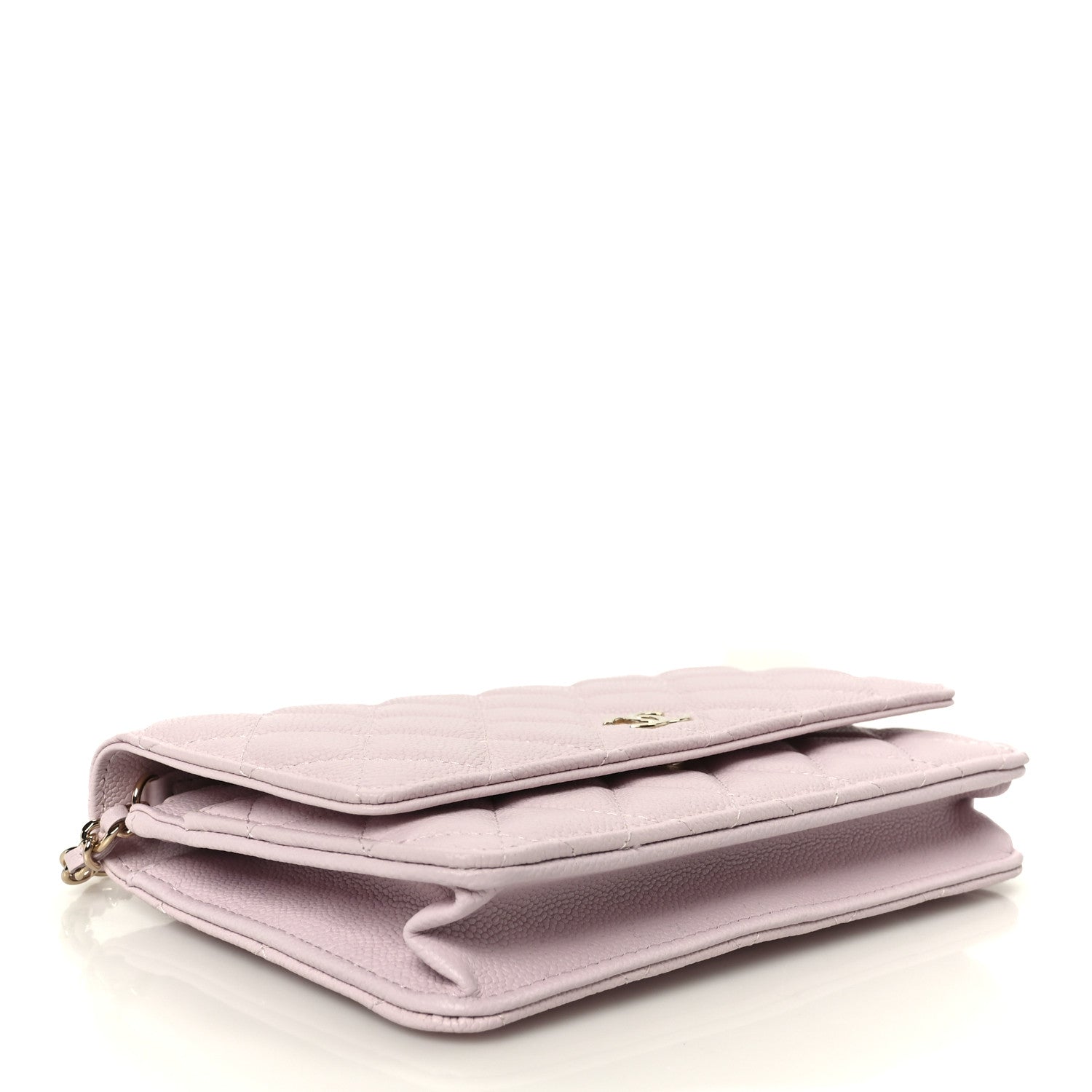 Caviar Quilted Tiny CC Wallet On Chain WOC Light Pink