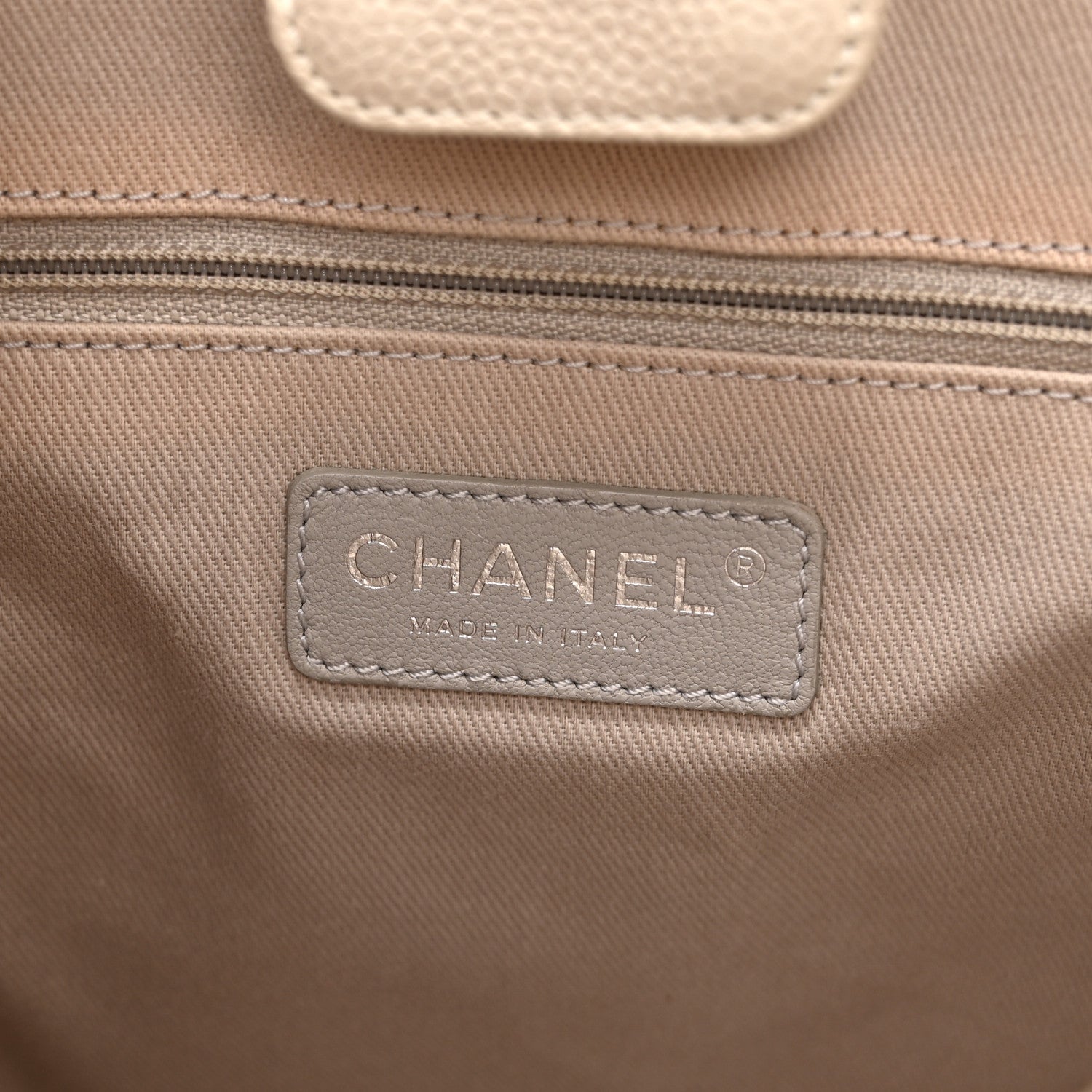 Glazed Calfskin Mini Deauville Tote White