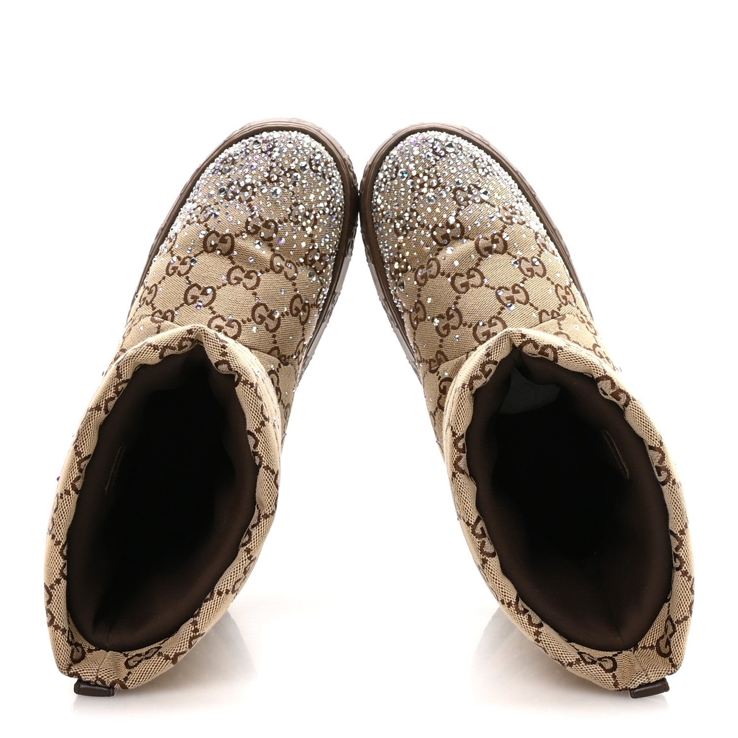 Monogram GG Strass Thermal Bootie 37 Camel Ebony